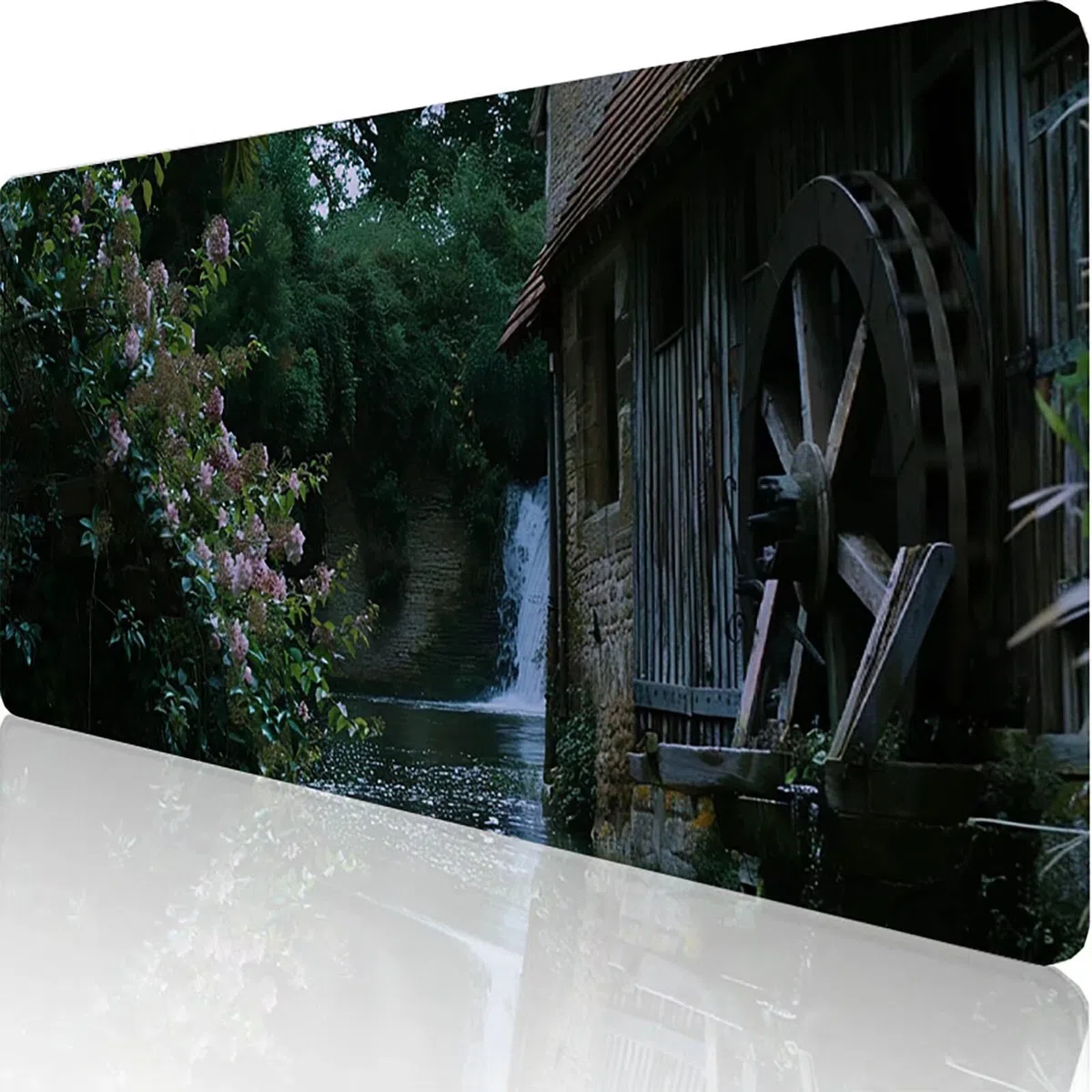 Zielona podkładka pod mysz z kwiatami XXL 1400 x 600 x 3 mm podkładka pod mysz do gier akcesoria biurowe, zmywalna, antypoślizgowa guma, wysoka precyzja i szybkość, pod biurko ręczne dla gracza 2-G-9
