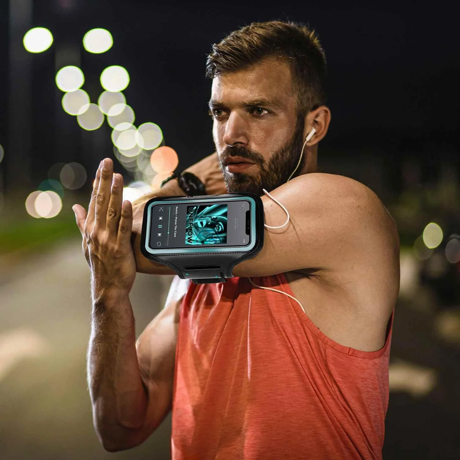 ONEFLOW Sportowa bransoletka na telefon komórkowy kompatybilna z Samsung Galaxy S24, torba na ramię, do fitnessu, sportowa, do biegania, etui na telefon komórkowy, niebieska