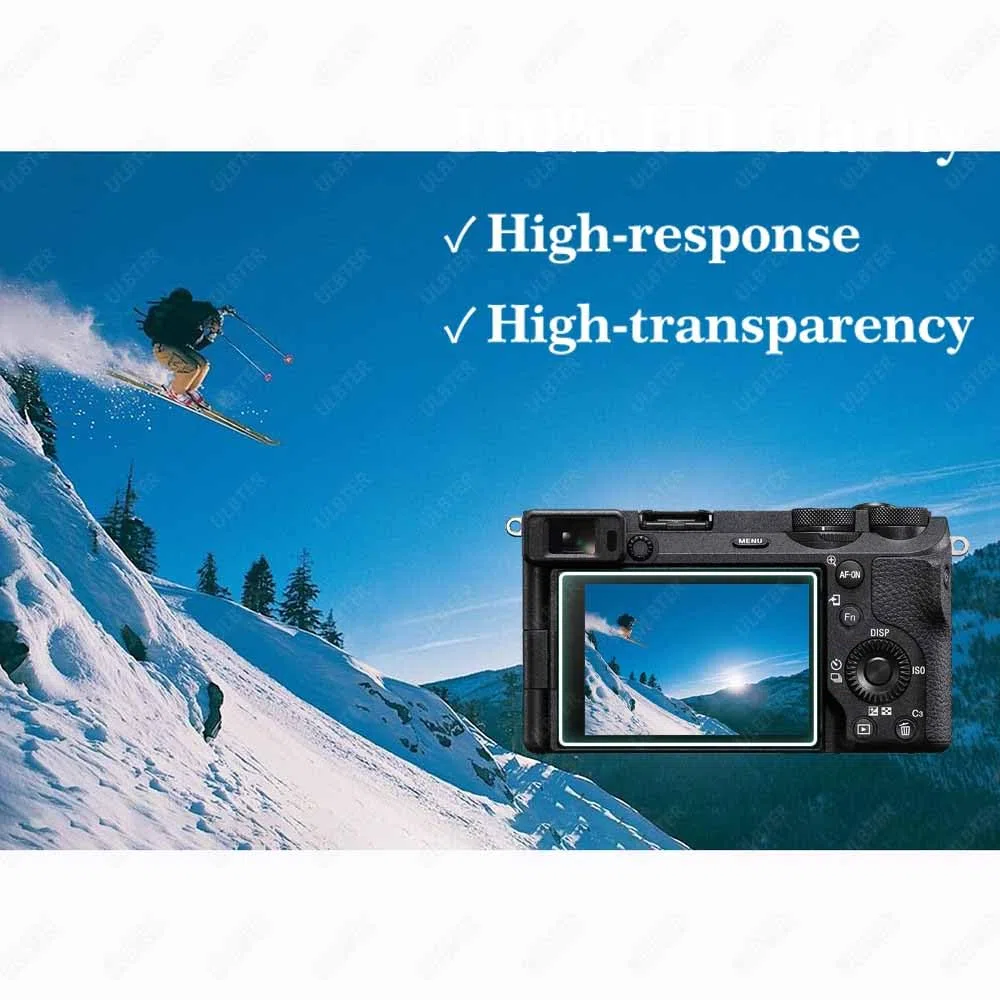 ULBTER Ochraniacz ekranu do aparatu Sony Alpha A7C II 7C II A7CII A7CR A6700 6700 i osłona gorącej stopki 0,3 mm twardość 9H osłona ze szkła hartowanego, odporna na zarysowania i bąbelki [3 + 2