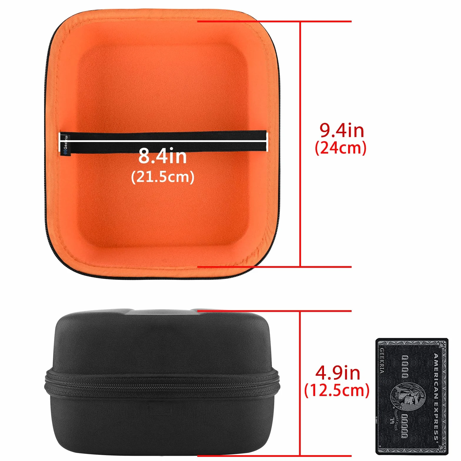 Etui na słuchawki Geekria Shield kompatybilne z Audio-Technica ATH-R30/R50x/AD900X/AD500X/R70X i więcej, zamienny pokrowiec podróżny z twardą skorupą z przechowywaniem kabli (Czarny)
