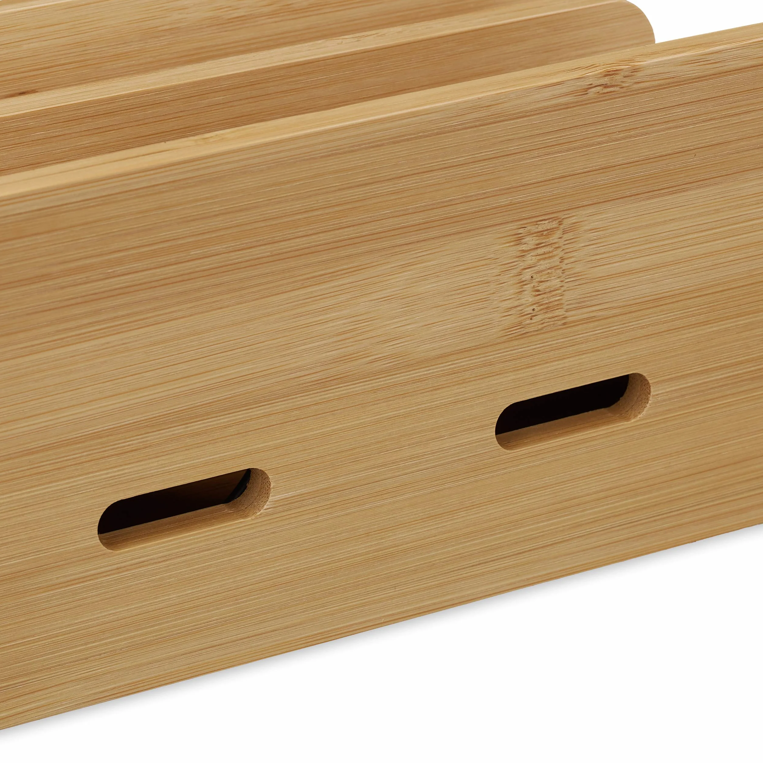 Relaxdays Bambusowa stacja ładująca, do wielu urządzeń, tabletów i smartfonów, organizer do skrzynki kablowej, wys. x szer. x gł.: 10 x 22,5 x 15, kolor naturalny