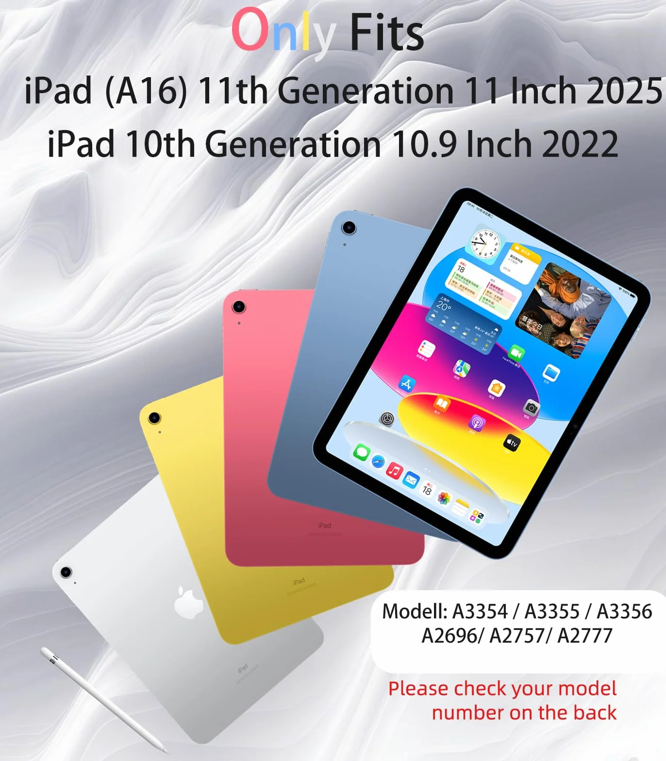 Etui z klawiaturą dla iPad 11 cali 2025 A16 & iPad 10 gen 10,9 cala 2022, miękka TPU, zdejmowana Bluetooth, Szary