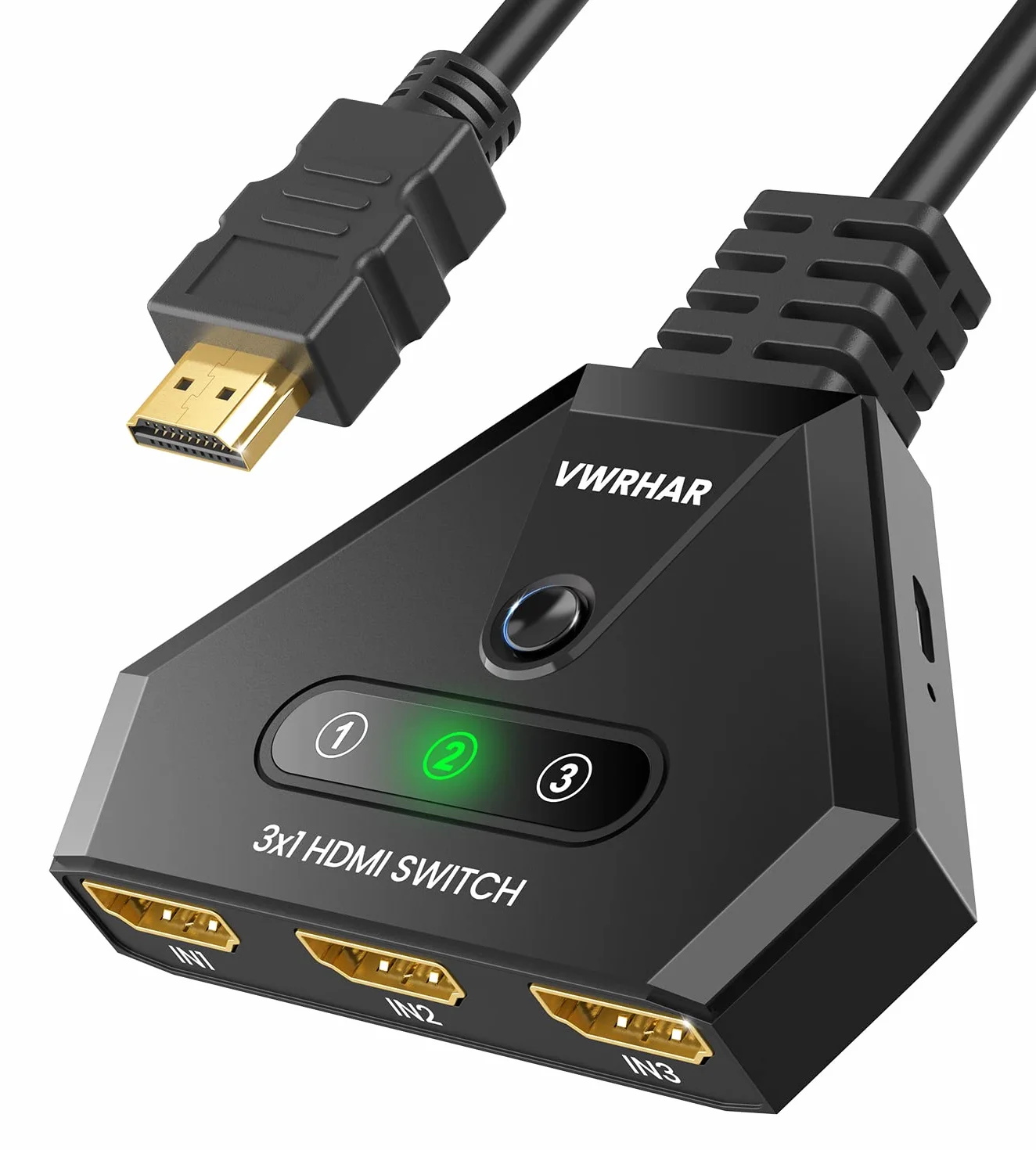 Przełącznik HDMI 4K Automatyczny/Ręczny 3 w 1 - Obsługuje 4K/3D/HDR/UHD/1080P, Kompatybilny z Xbox, PS5/4/3, Blu-Ray, Firestick, Apple TV