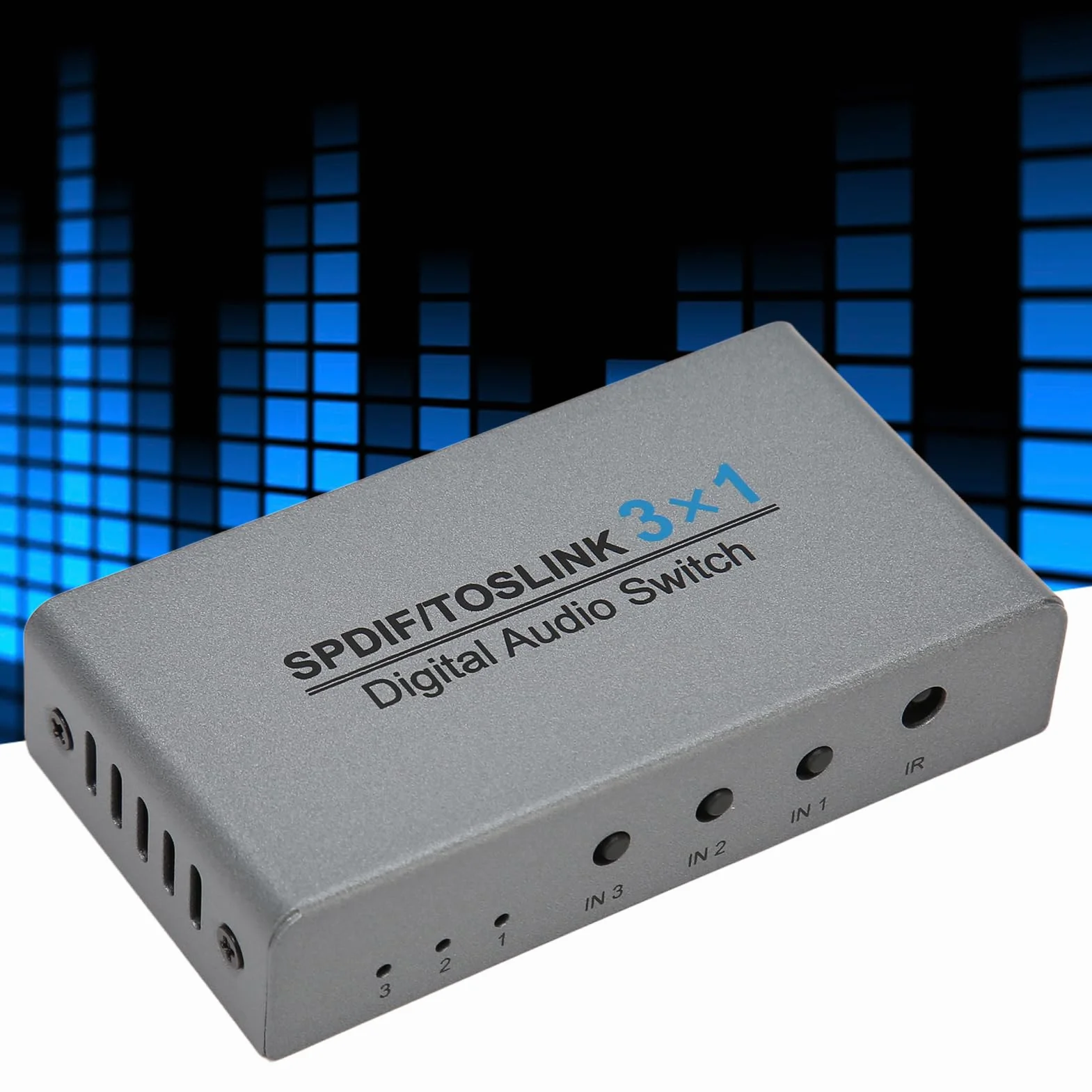 Cyfrowy Optyczny Audio 3x1, 3 Porty SPDIF Toslink Box z Pilotem, Obsługuje AC3/HDCD/THX/PCM, do Telewizora, Komputera, na na na na