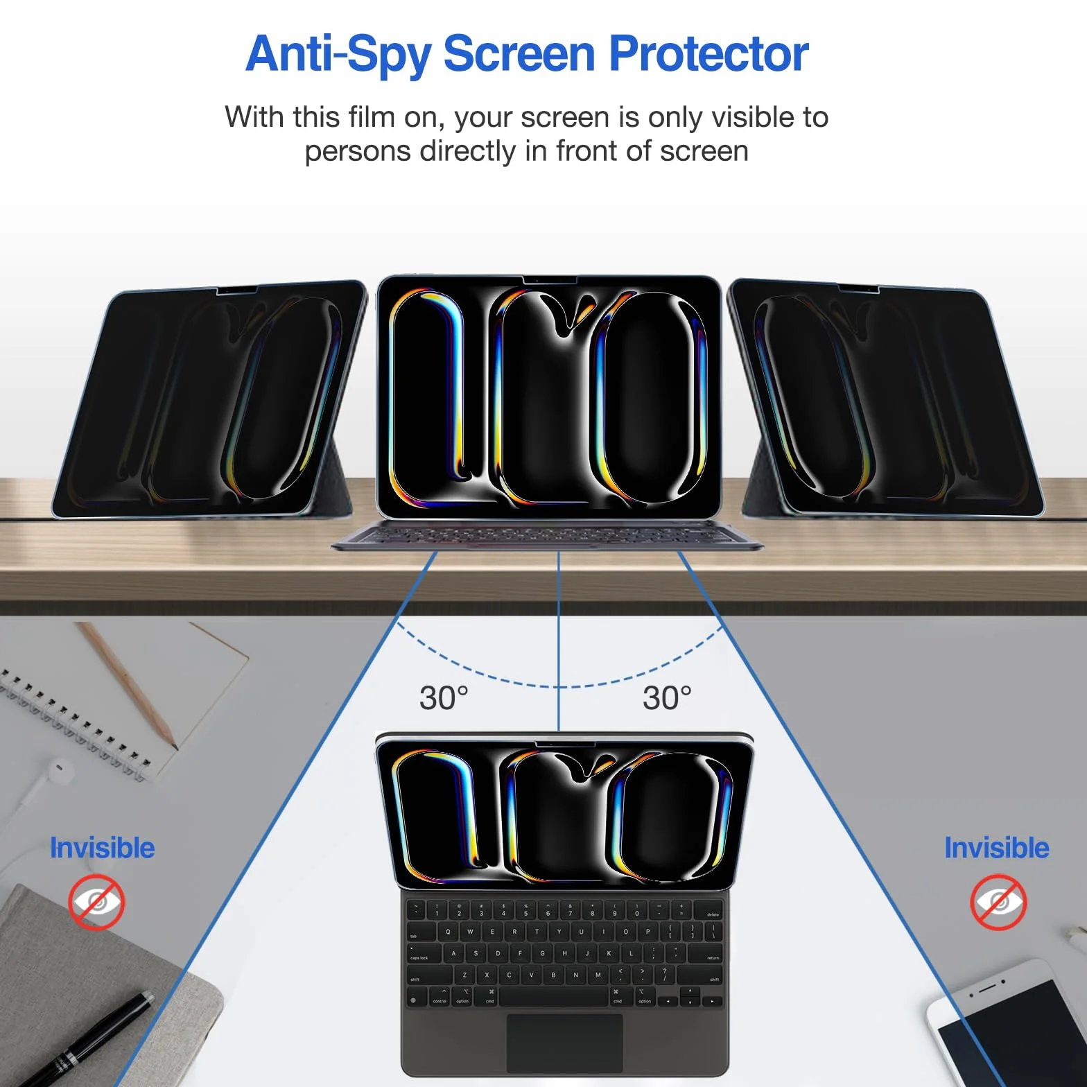 Folia prywatności ProCase do iPad Pro 11 cali M4 2024 szkło hartowane przezroczysta
