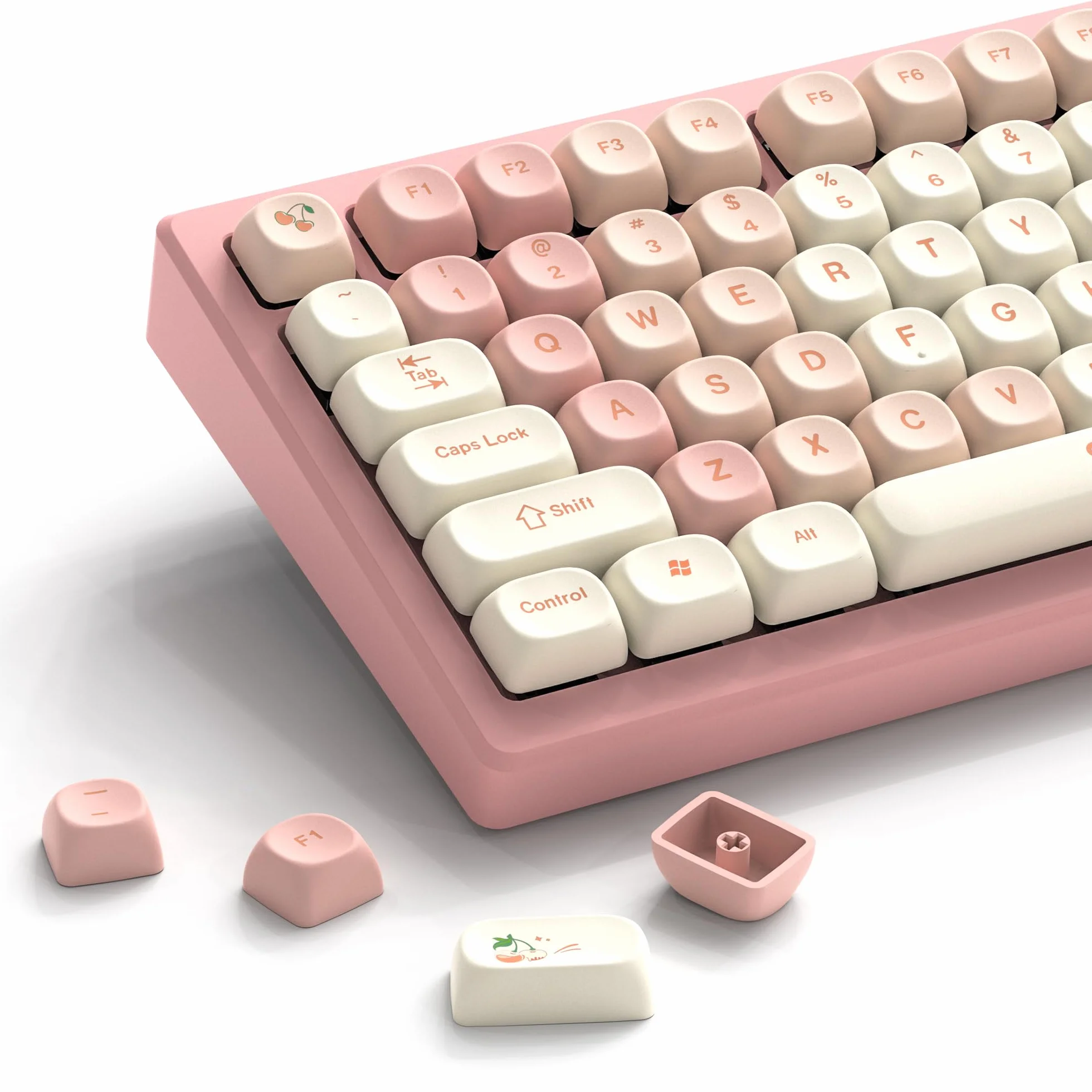 MOA Nasadki na klawisze 75% PBT Dye-Sublimacja Zestaw do Cherry MX Mechaniczna Klawiatura Różowa