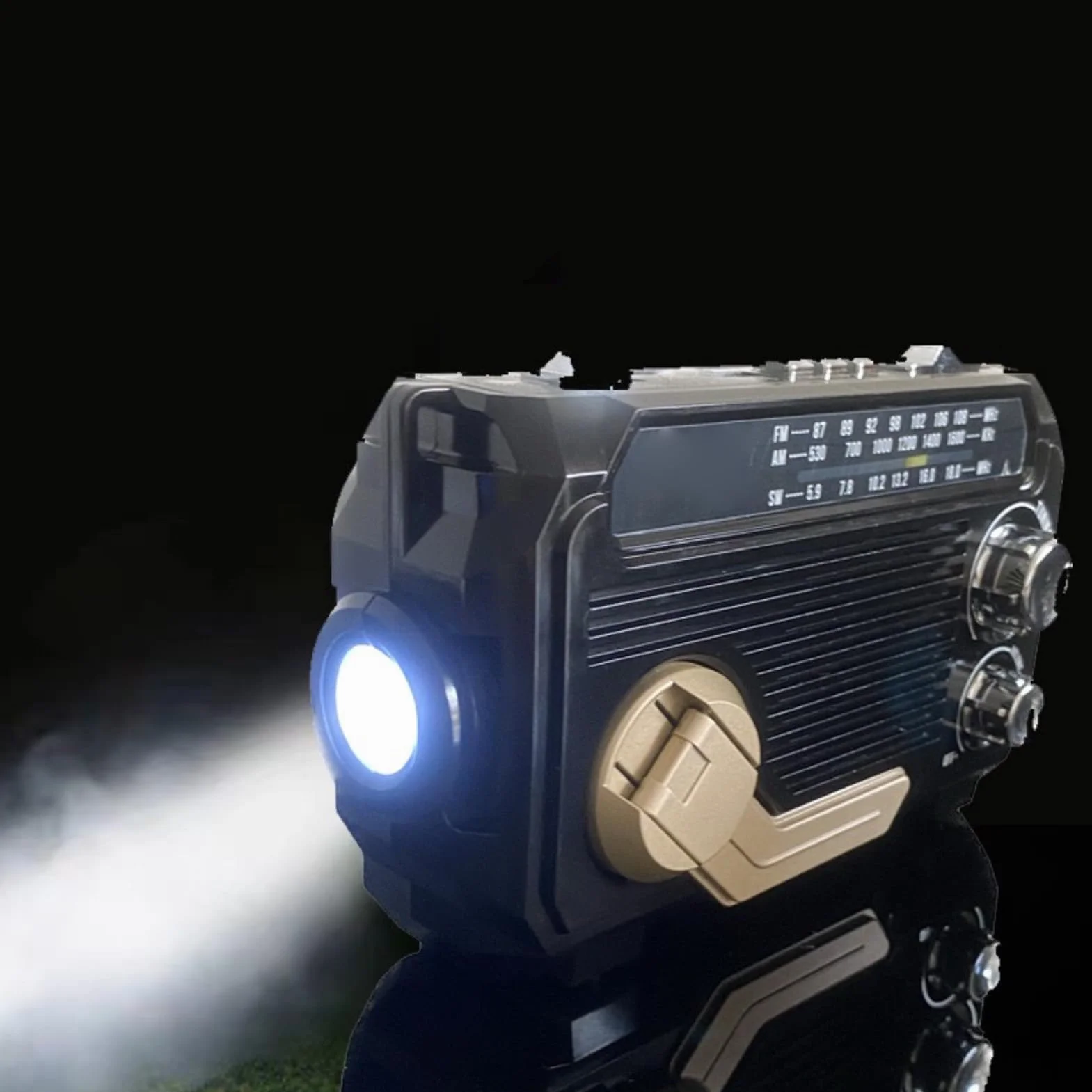 Radio z korbą słoneczną, radio z korbą | Przenośna latarka radiowa na baterię słoneczną z korbą ręczną,Bezprzewodowe radio survivalowe z 3-kierunkowym ładowaniem i latarką do użytku wewnątrz i na zewn