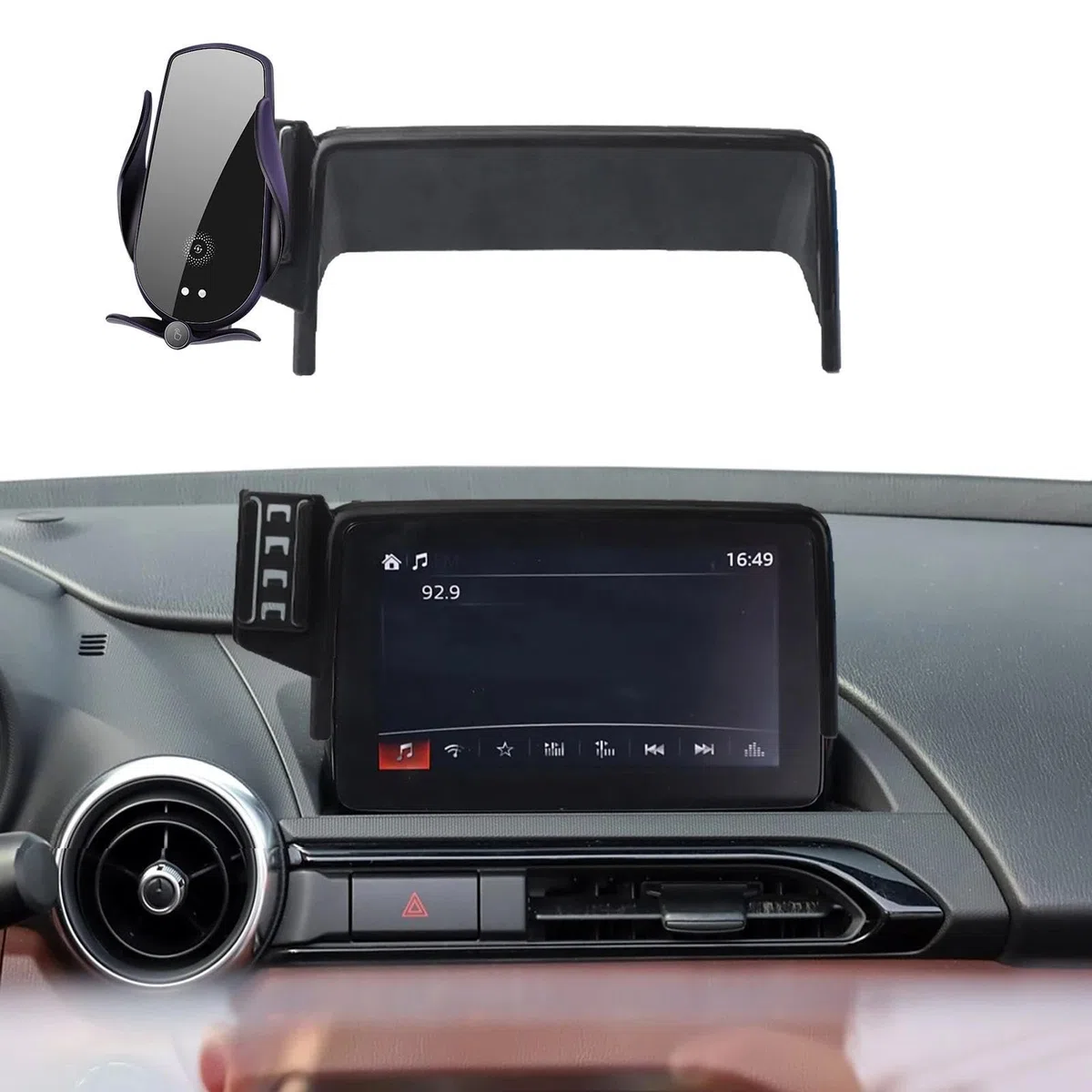 Uchwyt Samochodowy na Telefon dla Mazda ND MX5 2016-2023, uchwyt na telefon komórkowy dla samochodu, ekran, stała podstawa, stojak na nawigację GPS (podstawa i uchwyt 5)