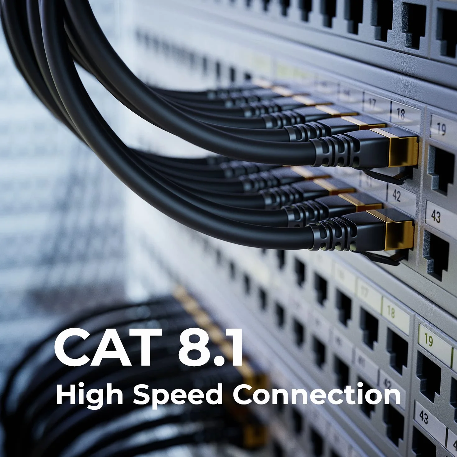 deleyCON 20m CAT8.1 LAN Kabel Patchkabel Sieciowy - RJ45 LAN DSL Miedź S/FTP Ekranowanie 2000 MHz 40 Gbit - CAT.8 Ethernet Kabel RJ45 Wtyk Pozłacany - Czarny