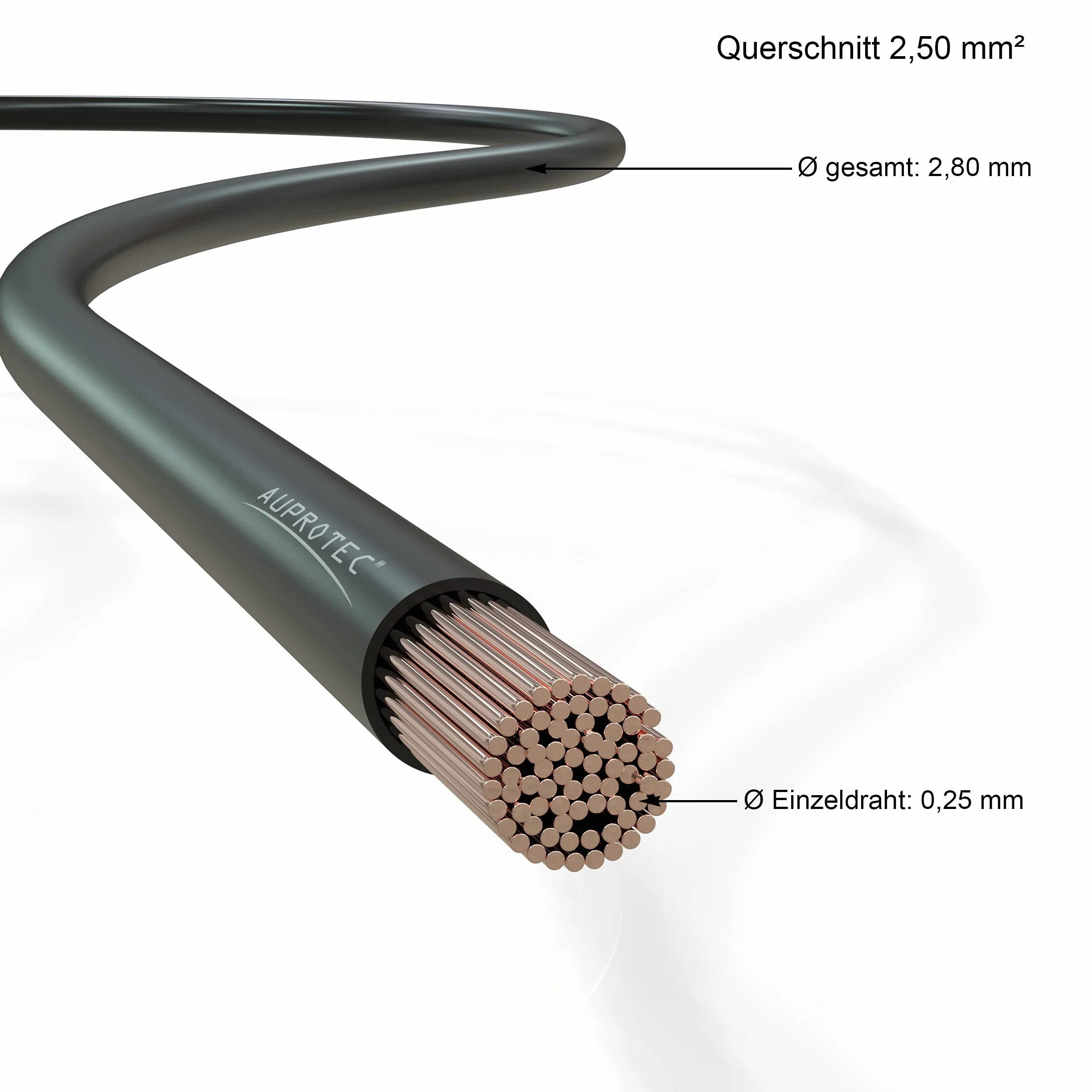 AUPROTEC Przewód samochodowy 2,5 mm², zestaw 2 kolorów po 5 m, FLRY-B jako pierścień