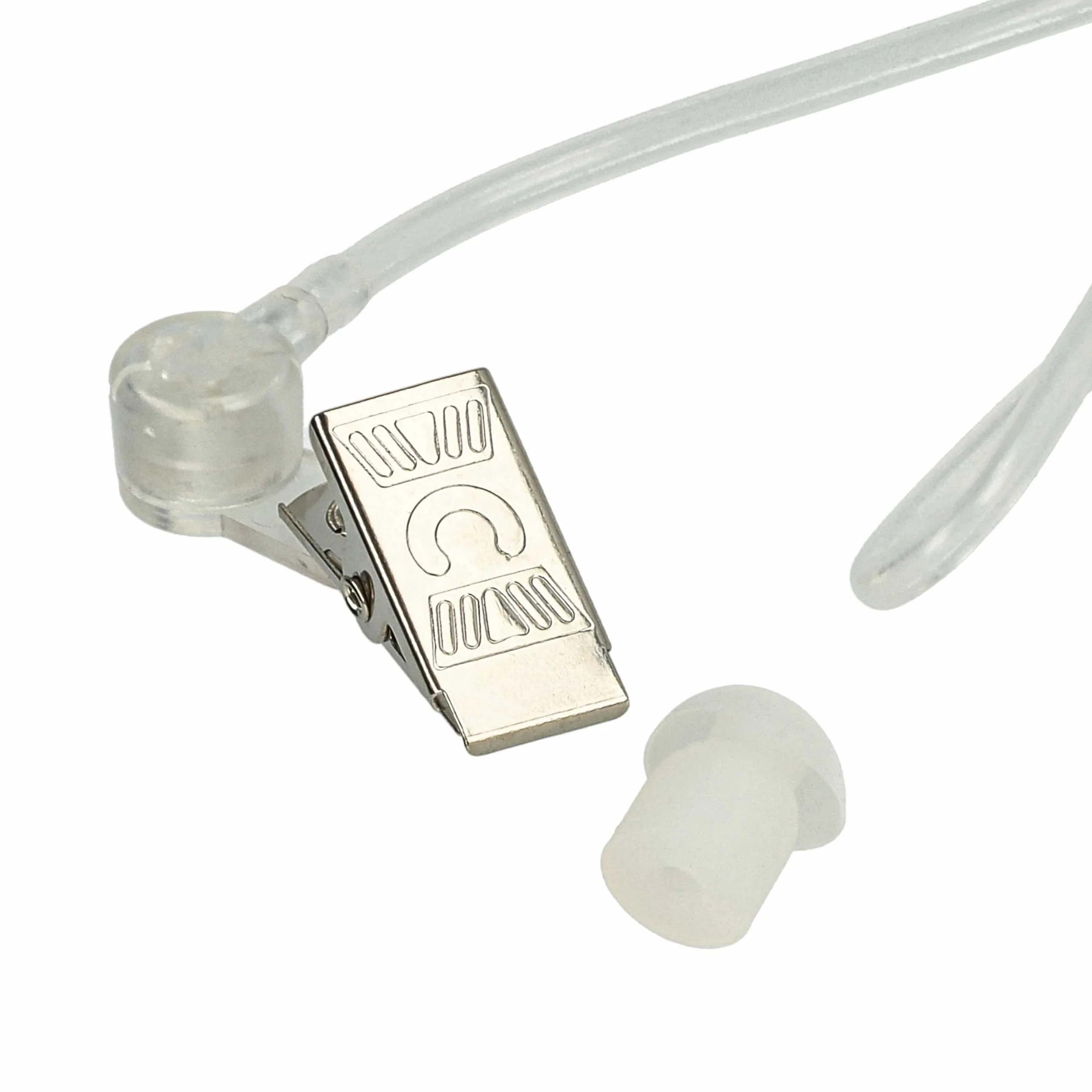 vhbw 10x zestaw słuchawkowy kompatybilny z Motorola MTX8250LS, MTX850, MTX8250, MTP810 EX radiotelefon - czarny, przezroczysty wąż akustyczny