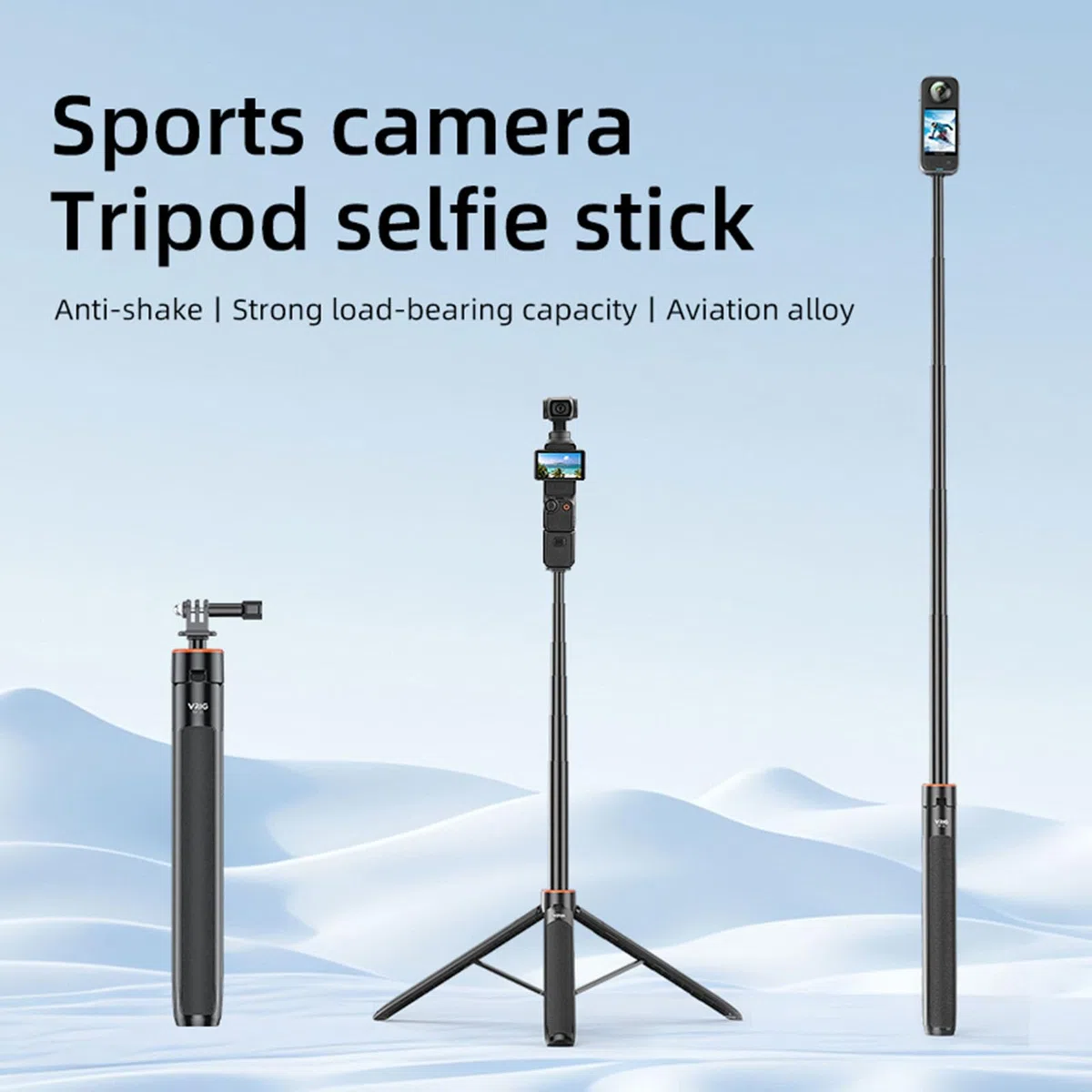 Wysuwany statyw Selfie Stick do DJI OSMO POCKET 3 / Action 4 o regulowanej długości 138cm drążek przedłużający do Insta360 ONE X3 / X2 Action Camera podstawa wspornik uchwyt akcesoria