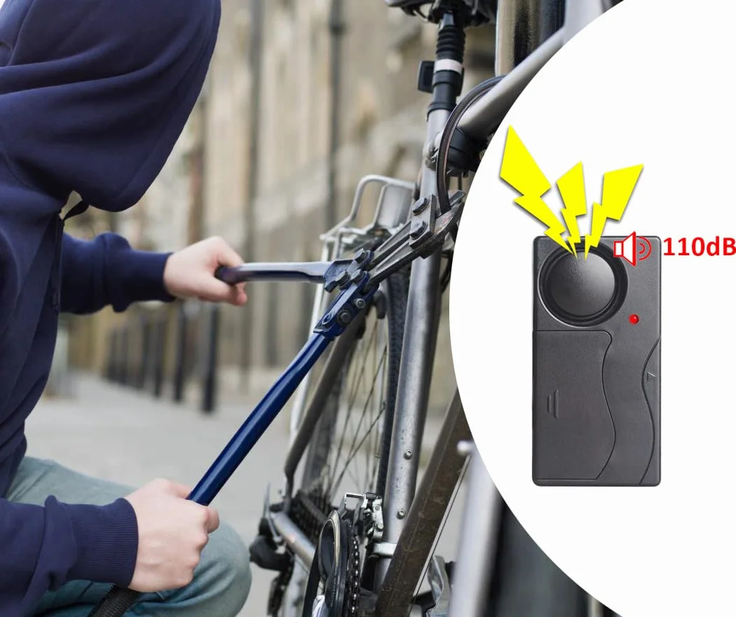 Alarm wibracyjny antykradzieżowy 110 dB regulacja czułości ruchu 2 szt