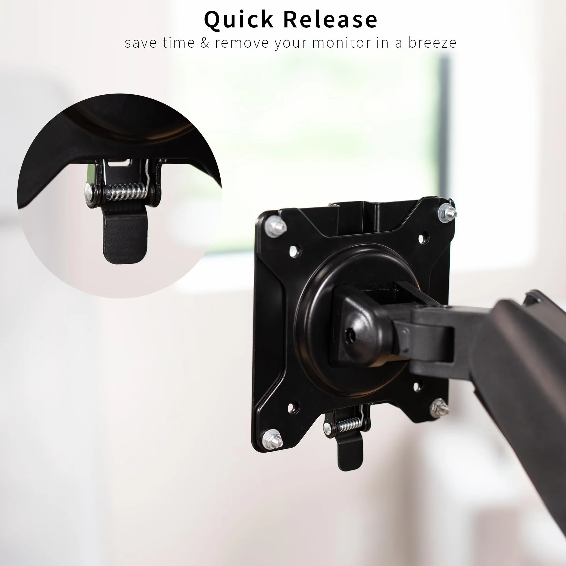 VIVO Adapter VESA Mount Quick Release, mocowanie stojaka i uchwyt ścienny, zdejmowana płyta VESA do łatwego montażu monitora LCD i ekranu telewizora, stojak VAD2