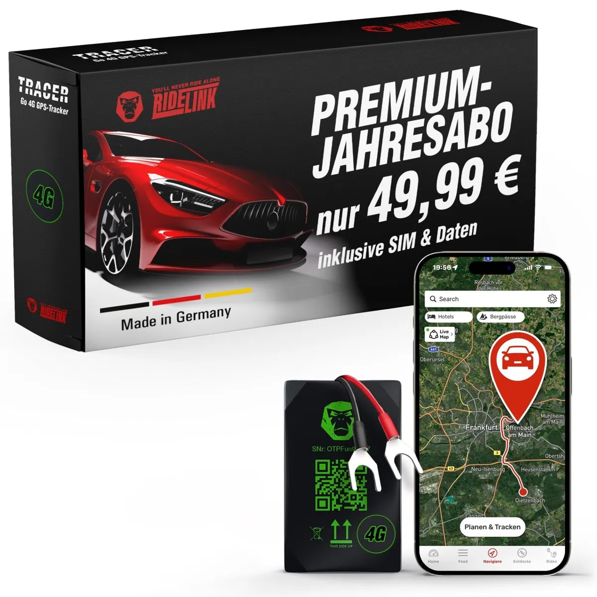 Tracer Go 4G lokalizator GPS, do samochodu, motocykla, ciężarówki, z kartą SIM, śledzenie na żywo w czasie rzeczywistym i czujnik kradzieży, łącznie z nawigacją, wodoszczelność IP54