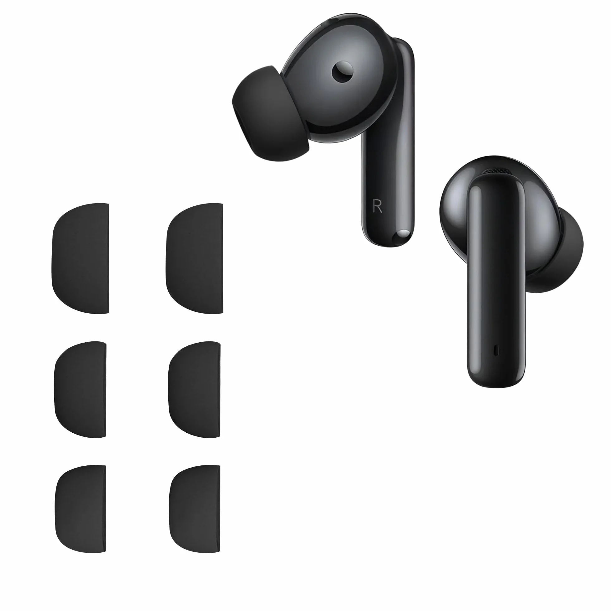kwmobile 6x etui douszne kompatybilne z Huawei Freebuds 6i - silikonowe wymienne wkładki douszne w kolorze czarnym - 3 rozmiary