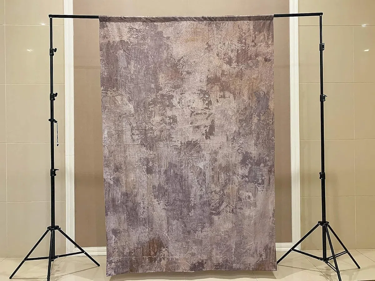 WaW tło fotograficzne materiał 2 x 3 m, szary, brązowy, shabby motled beton, studio fotograficzne, tło fotograficzne, rustykalny portret vintage, sesja zdjęciowa