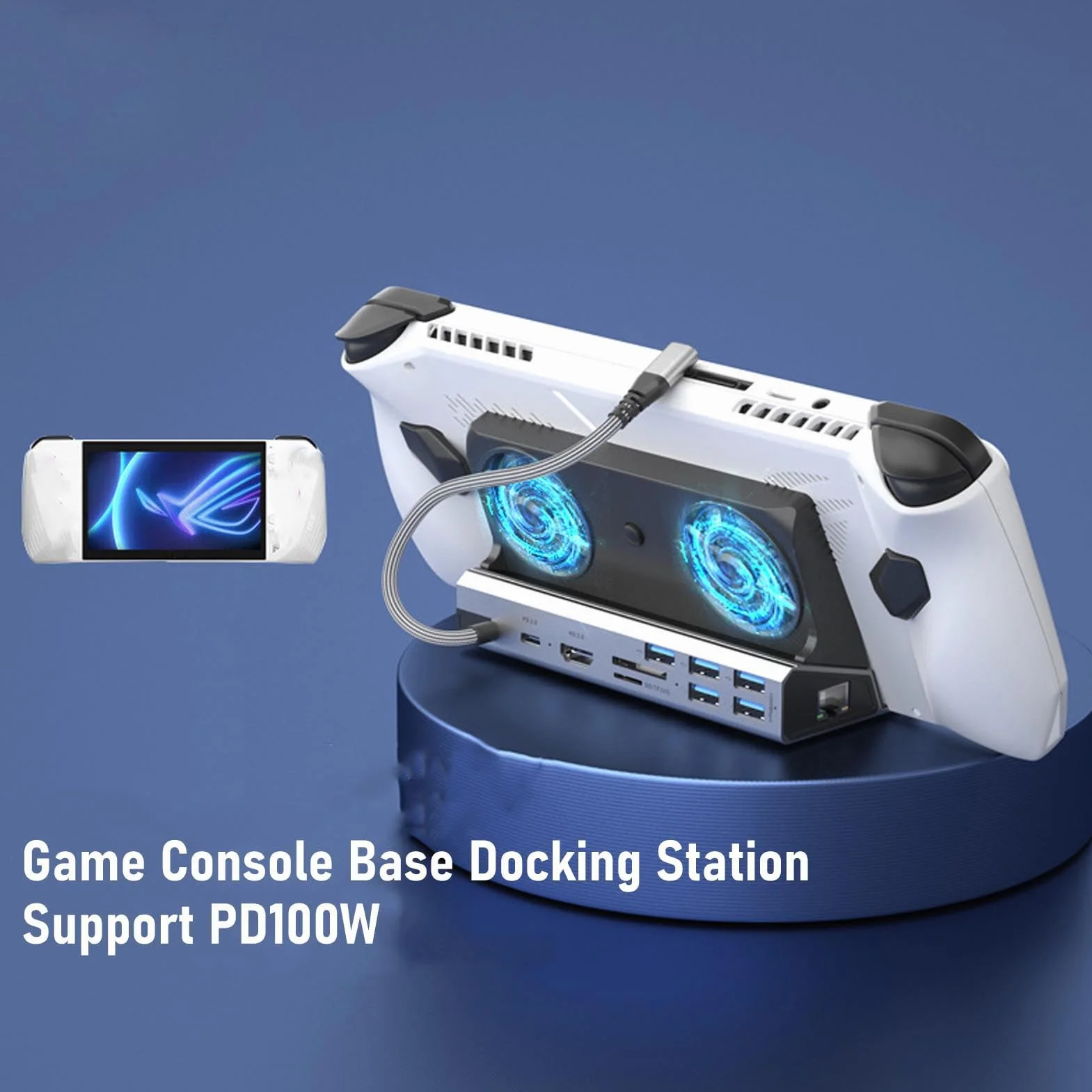 Fockety Stacja dokująca do Steam Deck/ROG Ally/Legion Go/MSIClaw, 10 w 1 Steam Deck Dock z HDMI 4K@60Hz, gigabitowym Ethernetem 1000 Mb/s, 2 portami USB 3.0, ładowaniem 100 W