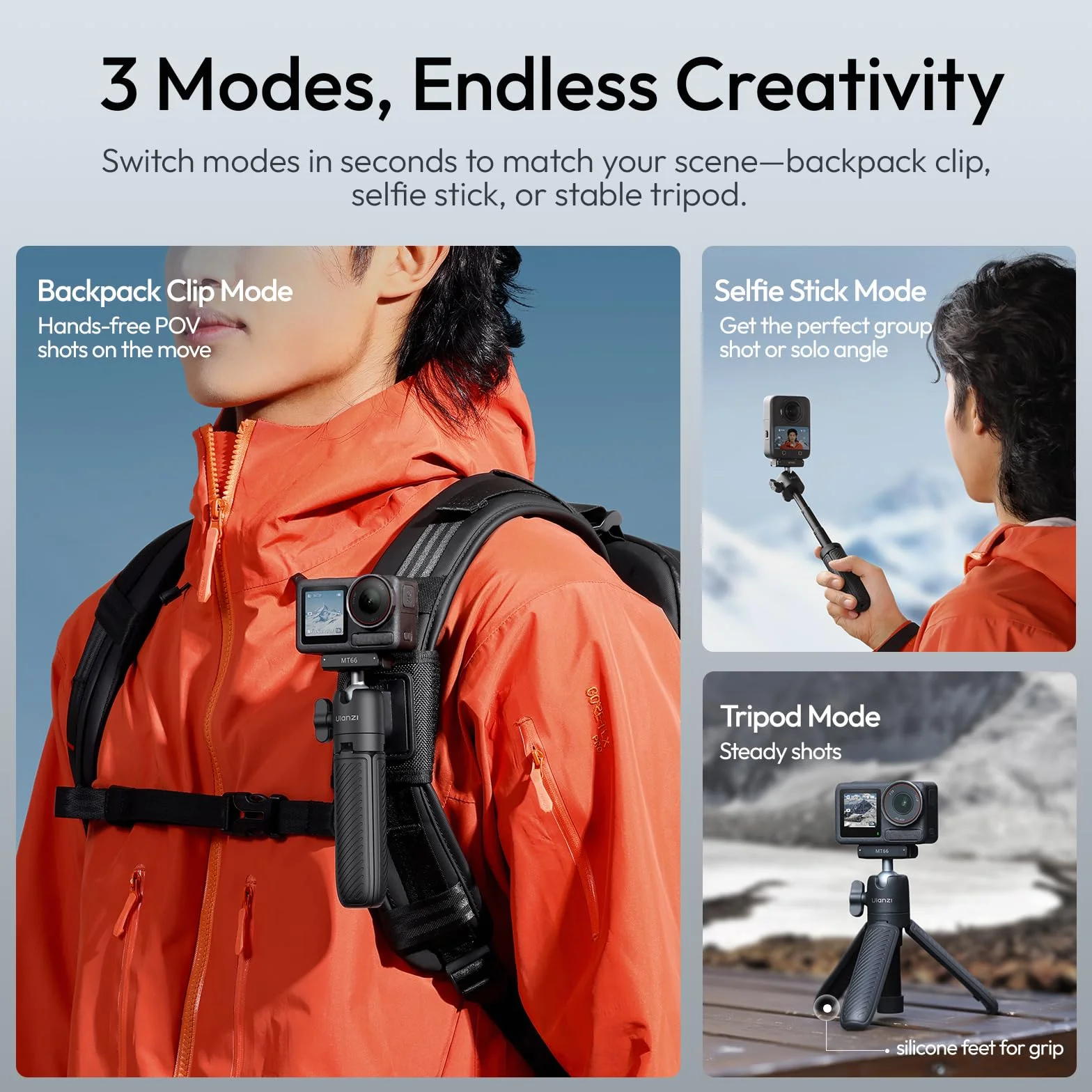 ULANZI MT66 Mini statyw przenośny do kamery z interfejsem magnetycznym DJI Action, kompatybilny z DJI Osmo Action 5pro/4/3