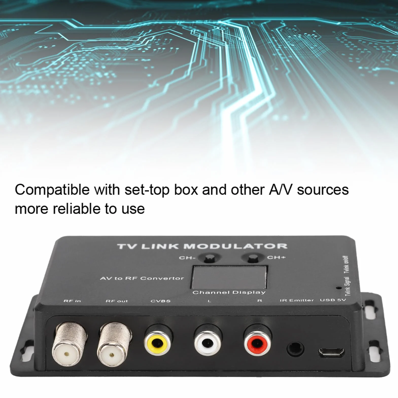 Modulator RF TM70 UHF do TV rf modulator for tv Konwerter AV na RF z Przed?u?aczem IR i Wy?wietlaczem Kana?u, ?atwa Instalacja i Konfiguracja modulatore Moduladores de RF