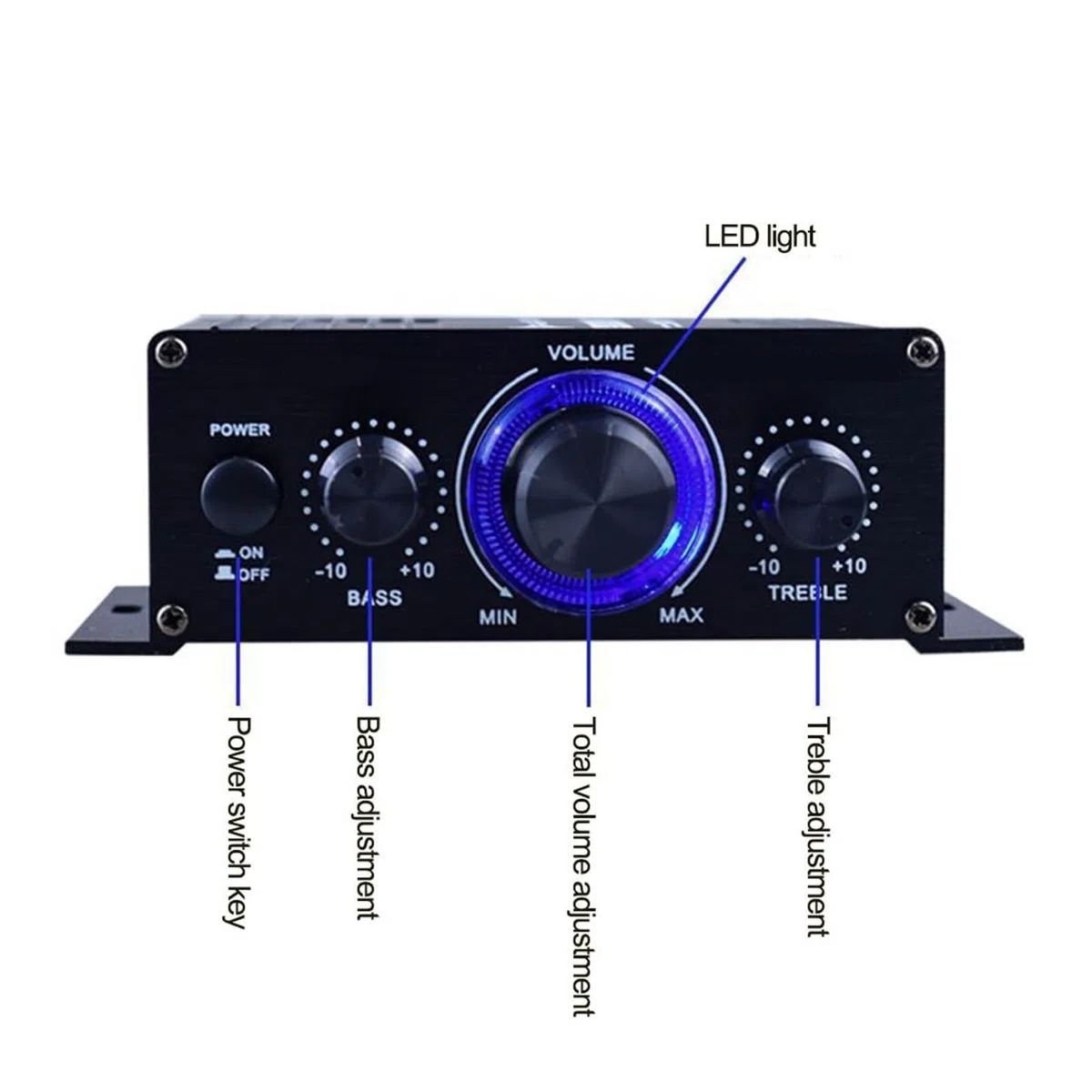 Mini Cyfrowy Wzmacniacz Samochodowy Audio Niebieskie Światło Stereofoniczny Wzmacniacz Audio Do Kina Domowego Klubowa Muzyka Imprezowa Precyzyjne Strojenie