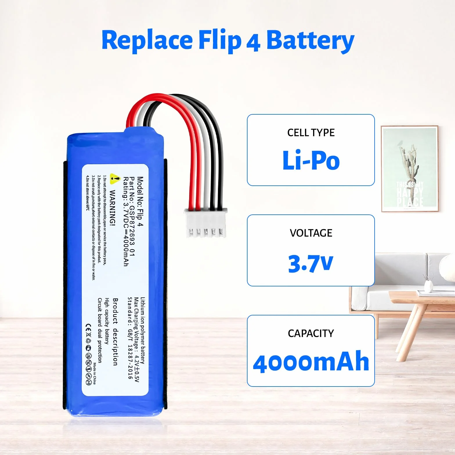 Bateria 4000 mAh do JBL Flip 4 Special Edition z narzędziami naprawczymi