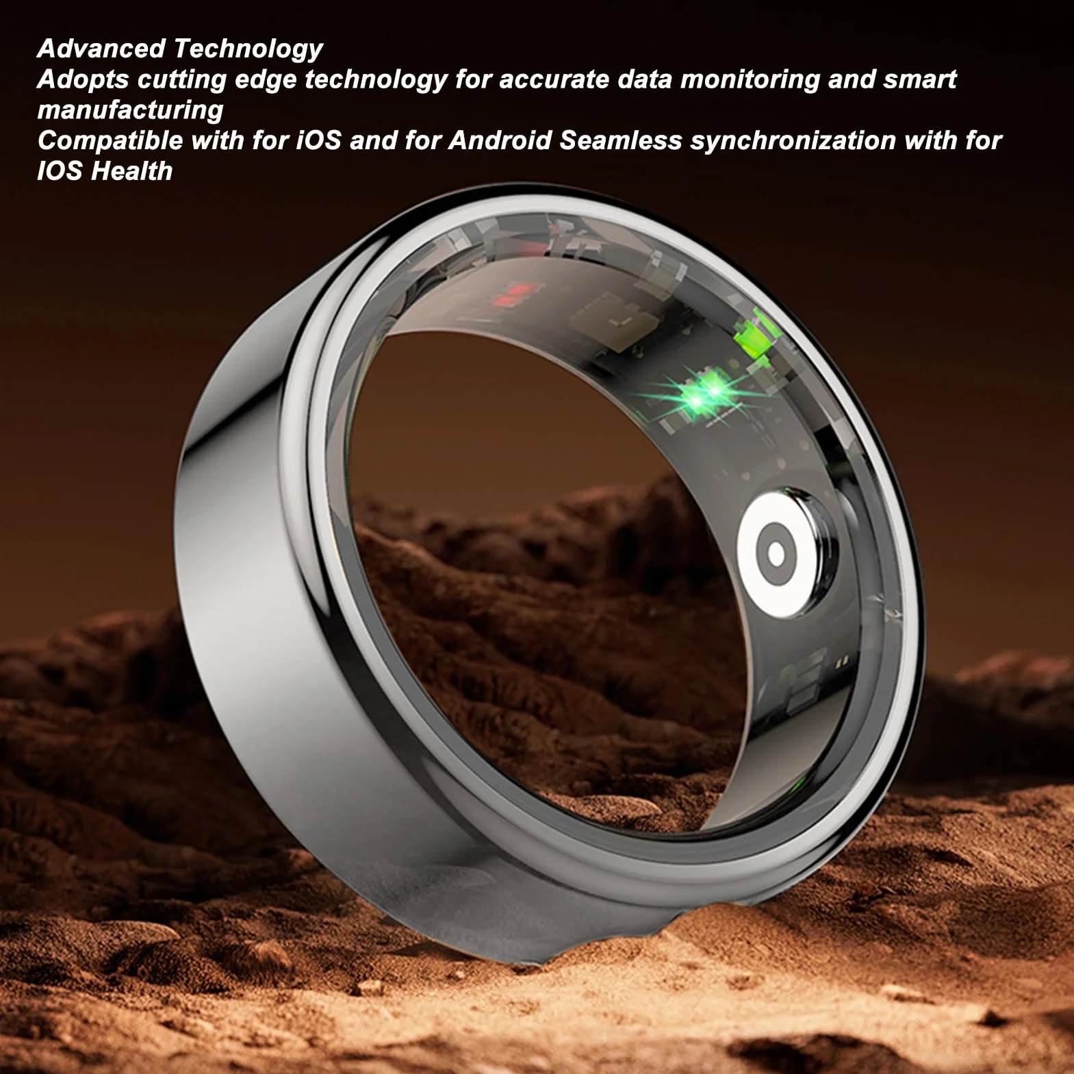 Inteligentny pierścień Fitness Tracker, IP68 Wodoodporny, Poręczny NFC Inteligentny pierścień Śledzenie Snu Monitor Temperatury Ciała Krokomierz Pierścień śledzący Stronę Ebooka