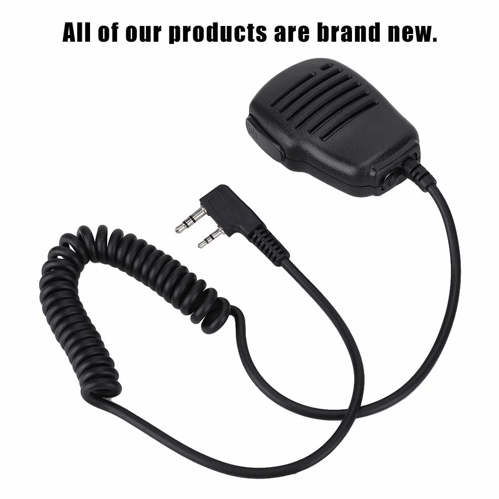 Mikrofon do głośnika Walkie Talkie, wodoodporny 2-pinowy mini PTT ręczny ramię 2-drożny radiowy głośnik zewnętrzny mikrofon do UV5R 888S/Kenwood/TYT