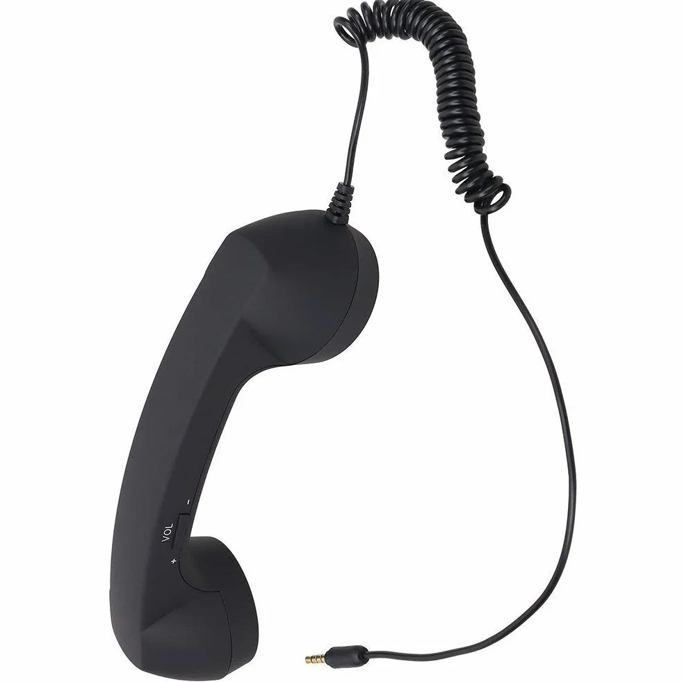 Zestaw słuchawkowy w stylu retro z głośnikiem, mikrofonem, słuchawki do smartfonów i telefonów komórkowych, tabletów, komputerów PC, retro okablowane słuchawki telefoniczne, antyadrowanie, 3,5 mm