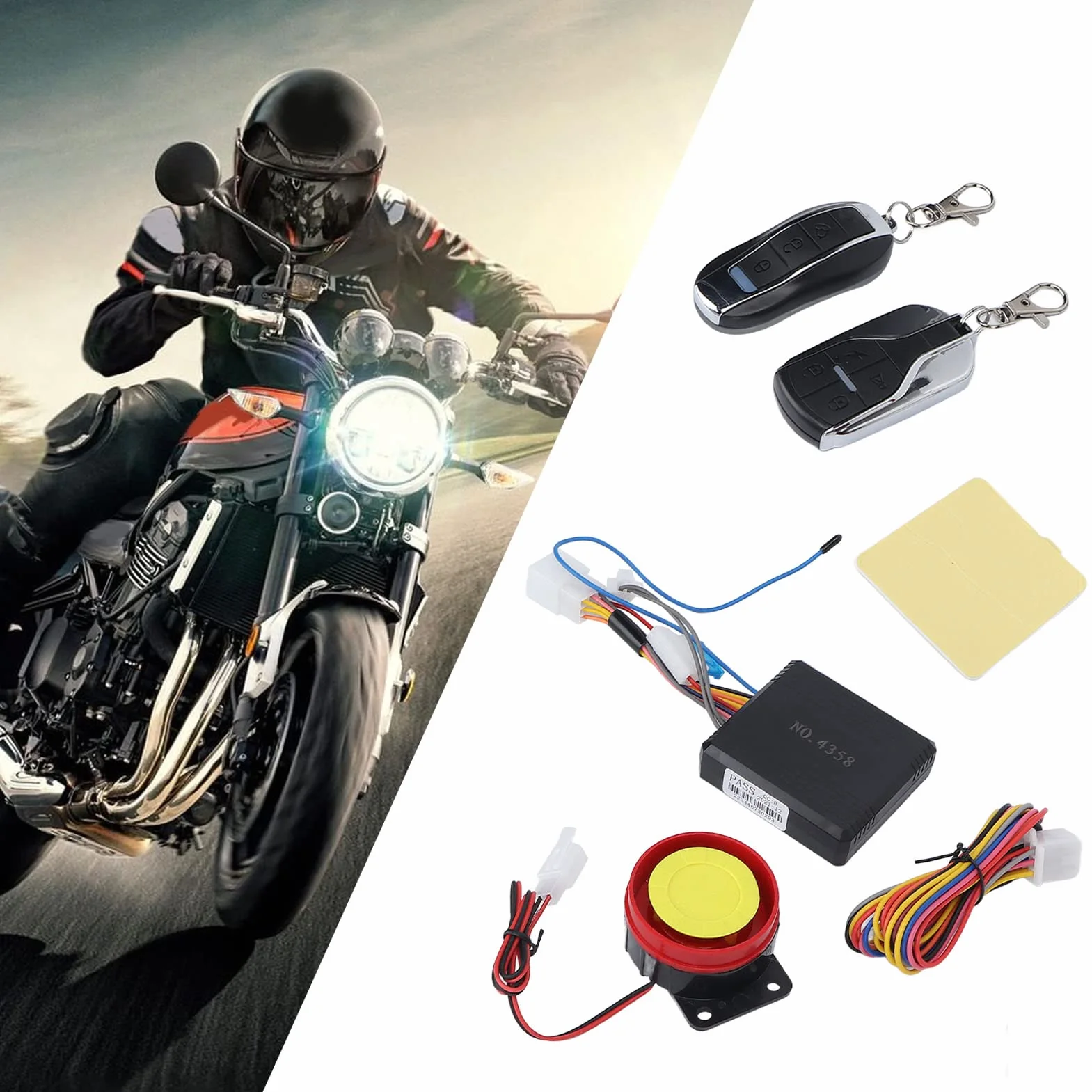 Motocyklowy system alarmowy 12V wodoodporny uniwersalny antykradzieżowy