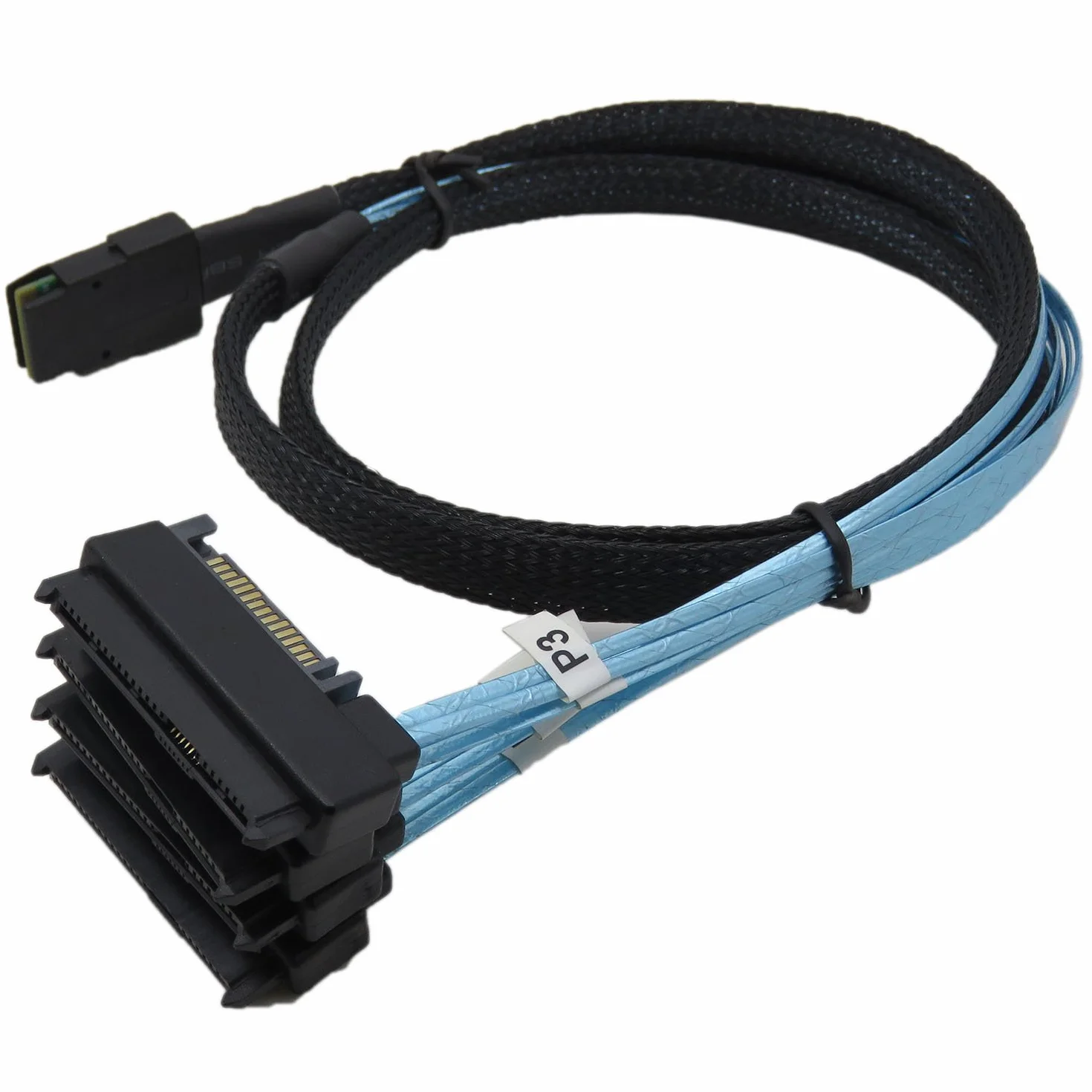 Mini SAS 36 SFF-8087 do (4) złącza SFF-8482 z zasilaniem SATA 1 m
