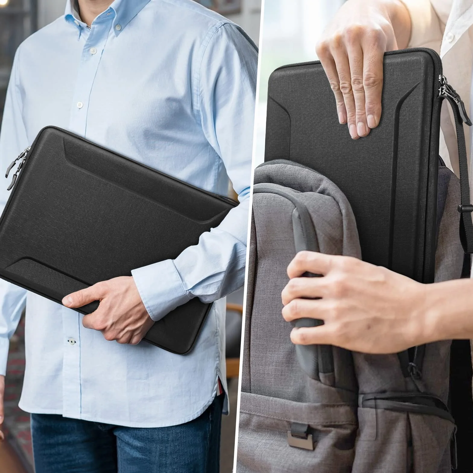 FINPAC Torba na laptopa do 16 cali MacBooka Pro 2026-2019, 15,6 cali Lenovo Tab Notebook/IdeaPad, odporna na wstrząsy twarda obudowa ochronna do 15,6-calowych laptopów HP/ASUS/Acer/Surface/Huawei