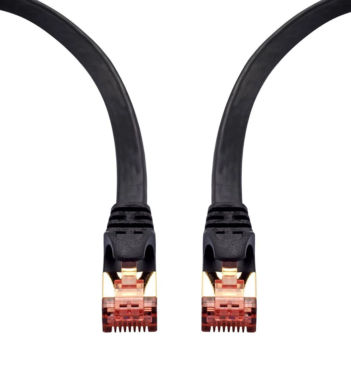 IBRA Kabel Ethernet 10 m, Cat 7 Gigabit Lan Network RJ45 kabel krosowy o wysokiej prędkości, płaska konstrukcja 10 Gb/s do 600 MHz, formowany STP do przełącznika, routera, modemu, panelu krosowniczego, komputera i innych