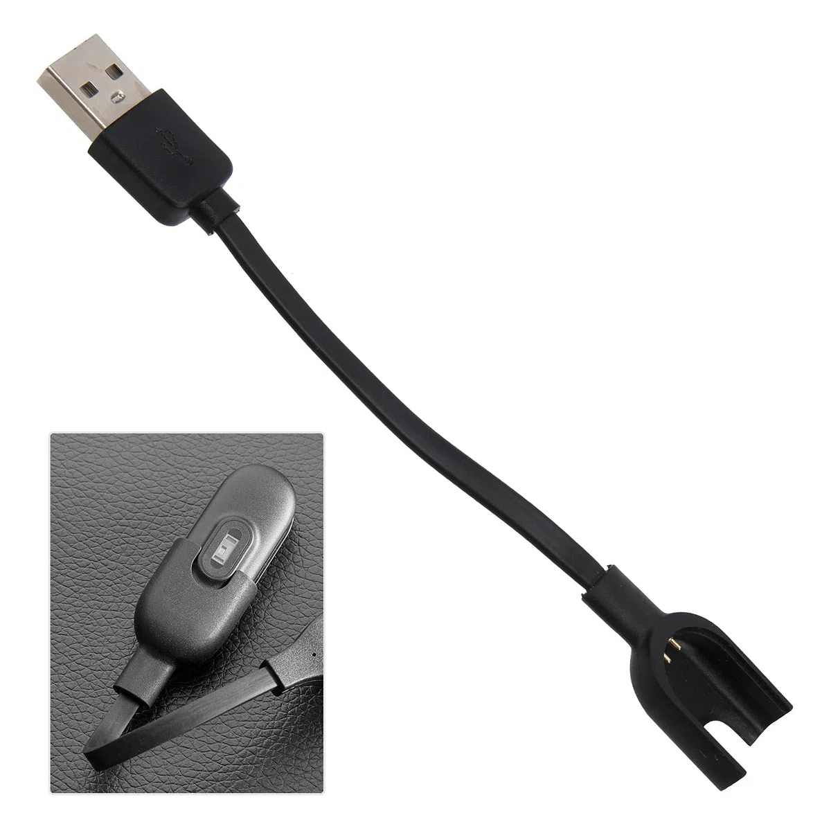 Adapter Kabla ładującego opaskę sportową Ładowarka Sieciowa do Przenośnego Materiału TPE Wysokiej Jakości Mi Band 3,zegarek na świeżym powietrzu