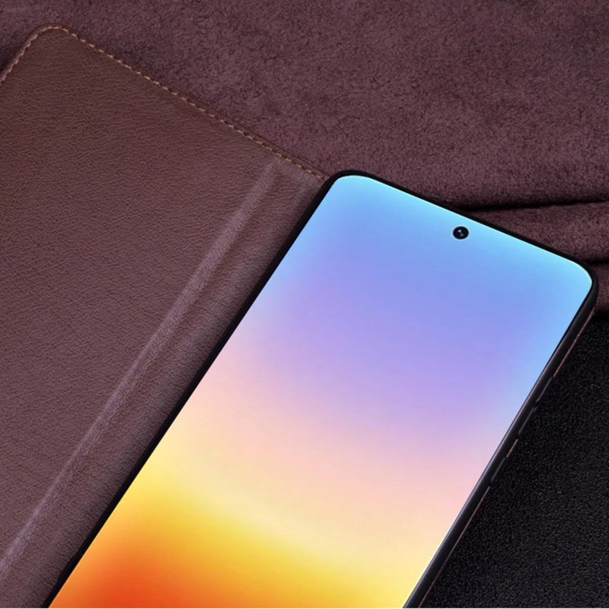 Etui z prawdziwej skóry do Huawei Pura 90 Pro Max / 90 Pro / 90, cienkie etui na telefon komórkowy z klapką z podszewką z mikrofibry, czarne, 90 Pro Max