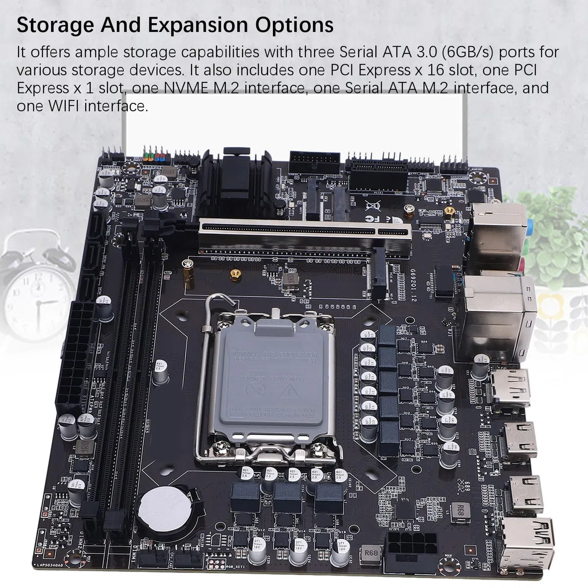 Płyta Główna H610 Gaming, DDR4 M.2 NVME Gaming Mainboard lub I3 I5 I7 I9 12th 13th 14th Gen, PCI Express 16X, SATA3.0 2.0, DP HDMI RJ45, Obsługuje NGFF i NVME