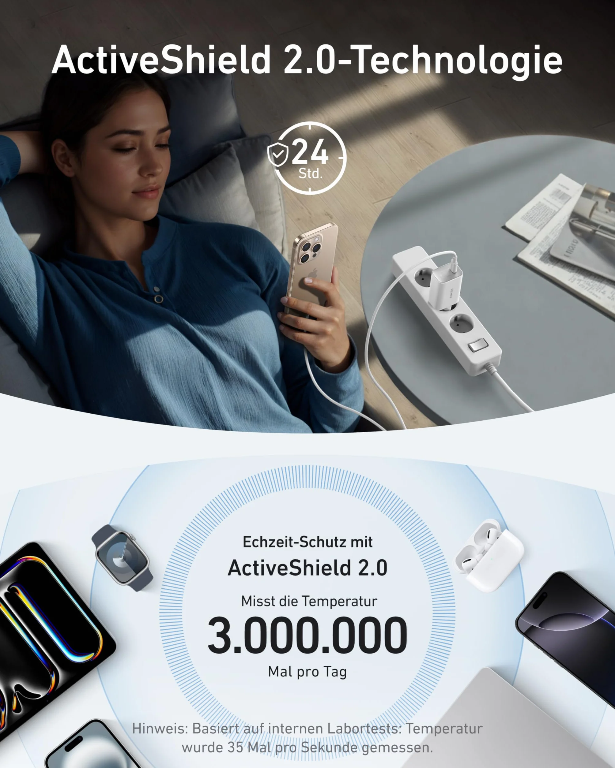 Anker Ładowarka USB-C Nano 100 W do MacBooka, iPada, iPhone'a, Galaxy z kablem 1,8 m