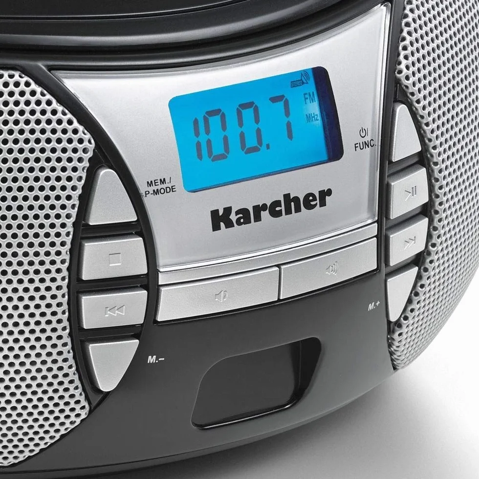 Kärcher 866657 RR 5025-B Radiomagnetofon, Czarny/Srebrny, 22.5 x 24.2 x 12.6 cm