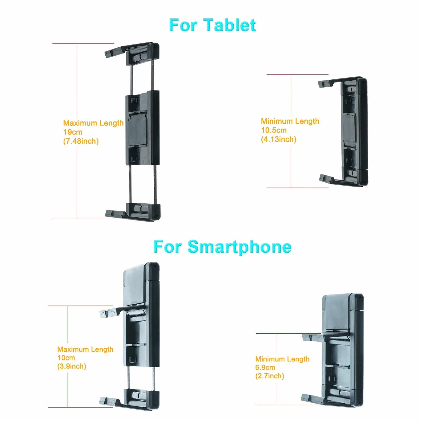 Uchwyt samochodowy na zagłówek do tabletów i telefonów z ekranami 5-10,5 cala - kompatybilny z Air Mini, Galaxy, Switch