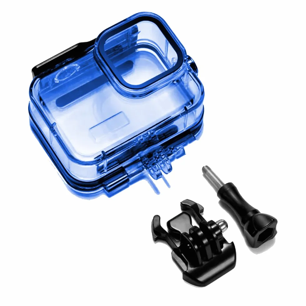 Wodoodporna obudowa z filtrami nurkowymi do GoPro Hero 13/12/11/10/9 czarna - 60 m/197 stóp obudowa podwodna z czerwonymi i purpurowymi filtrami do nurkowania, nurkowania z rurką i sportów wodnych