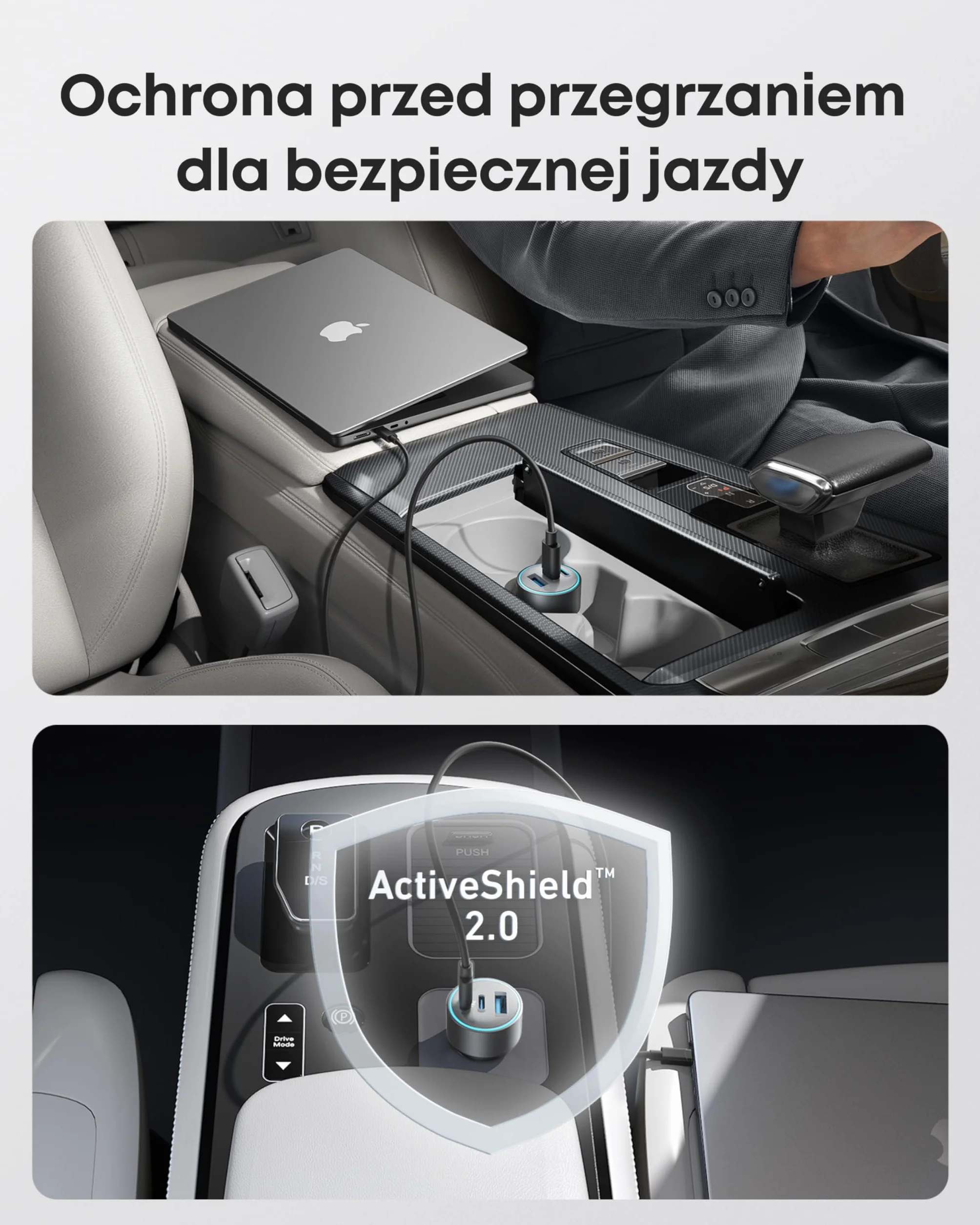 Anker Kompaktowa ładowarka samochodowa z 3 portami 67 W – szybkie ładowanie do iPhone'a 16/15/14, Galaxy S23, iPada Air i wielu innych – kabel USB-C