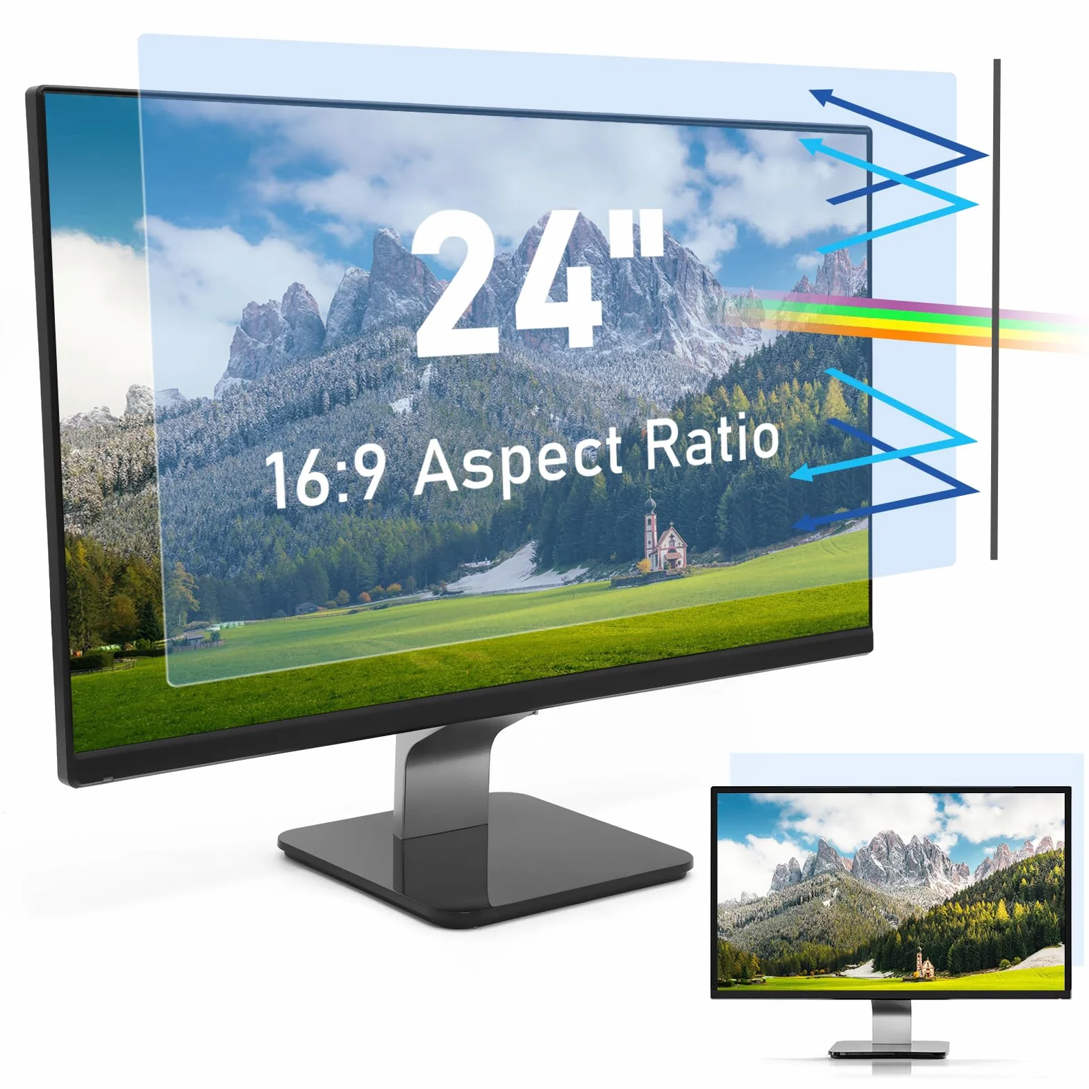 SOPPY Folia ochronna na wyświetlacz z filtrem niebieskiego światła 24" do monitora, ochrona oczu