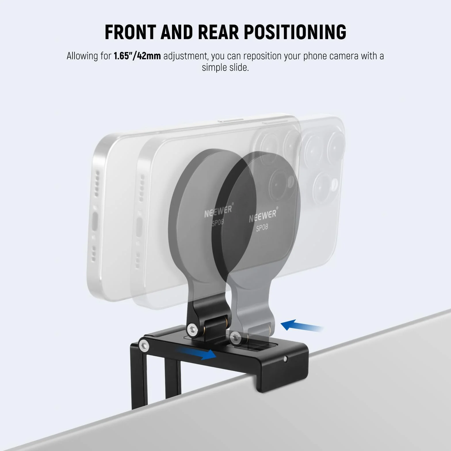Neewer Uchwyt na kamerę ciągłą do monitora stacjonarnego, magnetyczny potrójnie składany uchwyt na kamerę biurkową z podstawą typu Arca, kompatybilny z MagSafe iMac Desktop Mac, laptopem Samsung, SP08