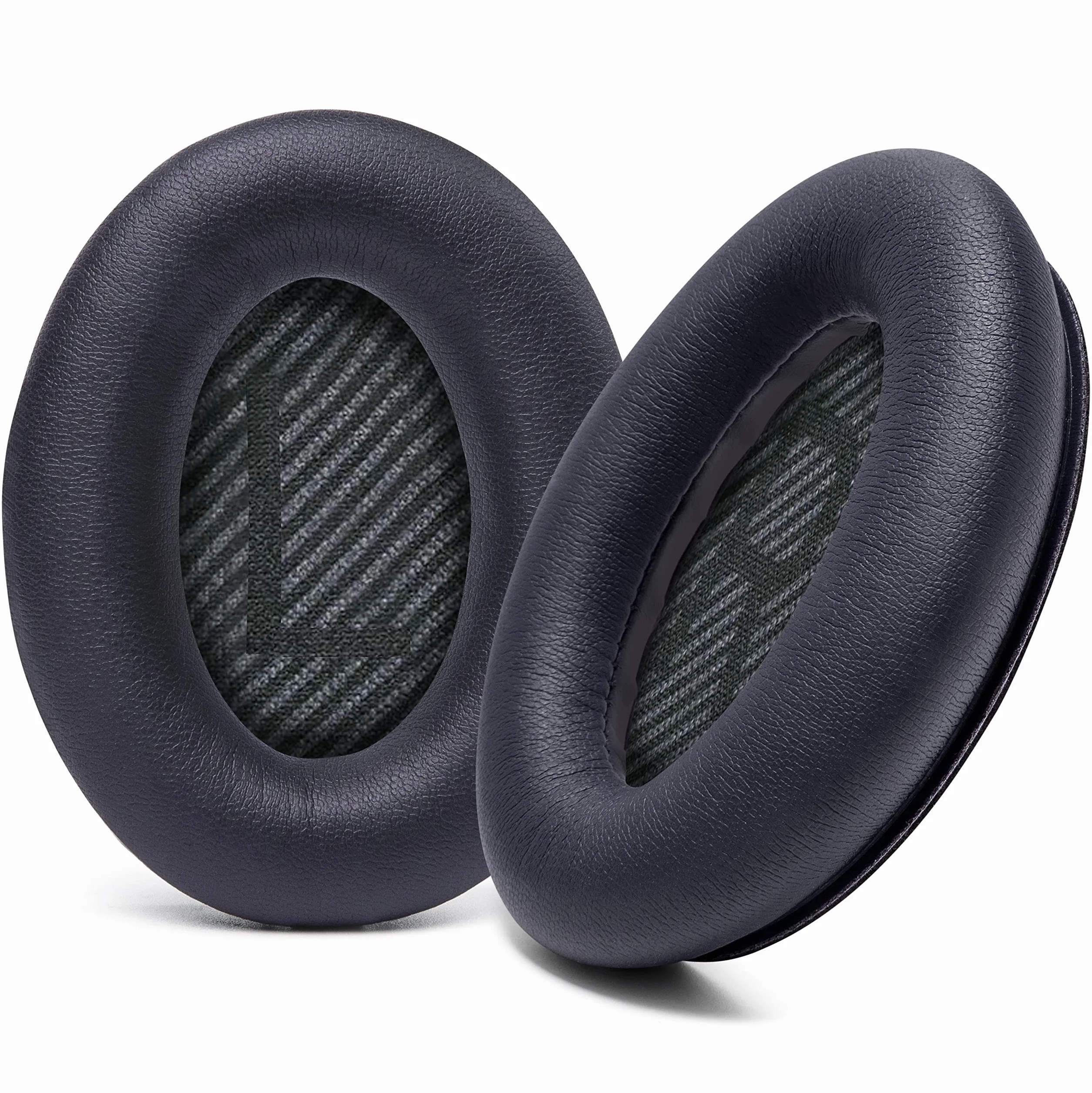 WC Wicked Cushions Upgraded Replacement Ear Pads for Bose QC35 & QC35ii (QuietComfort 35) Headphones & More - Softer Leather, Luxurious Memory Foam, Added Thickness, Extra Durability | (Black)