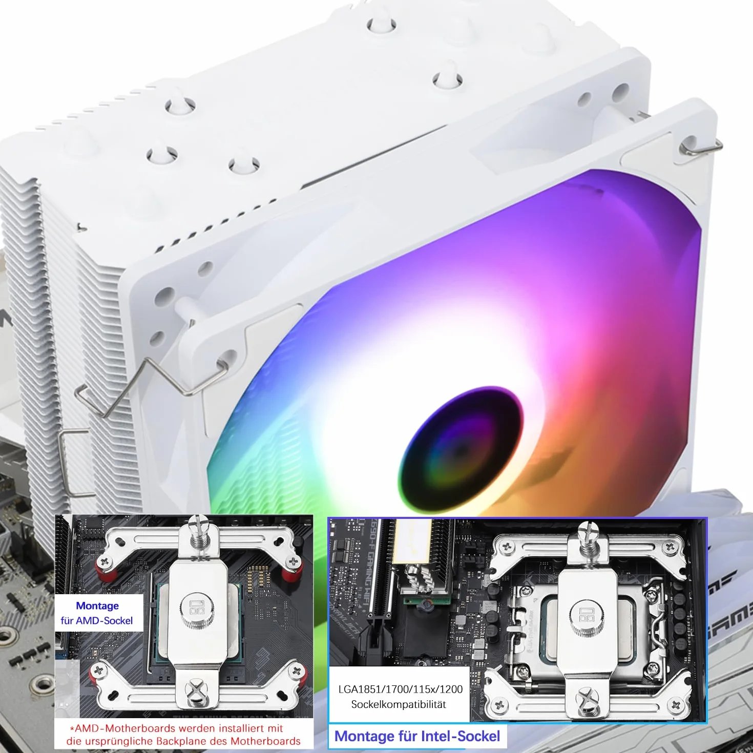 Thermalright Assassin King 120 SE White ARGB CPU Cooler 5 Heatpipes PWM 120mm AM4 AM5 LGA1851 1700 115x 1200 148mm