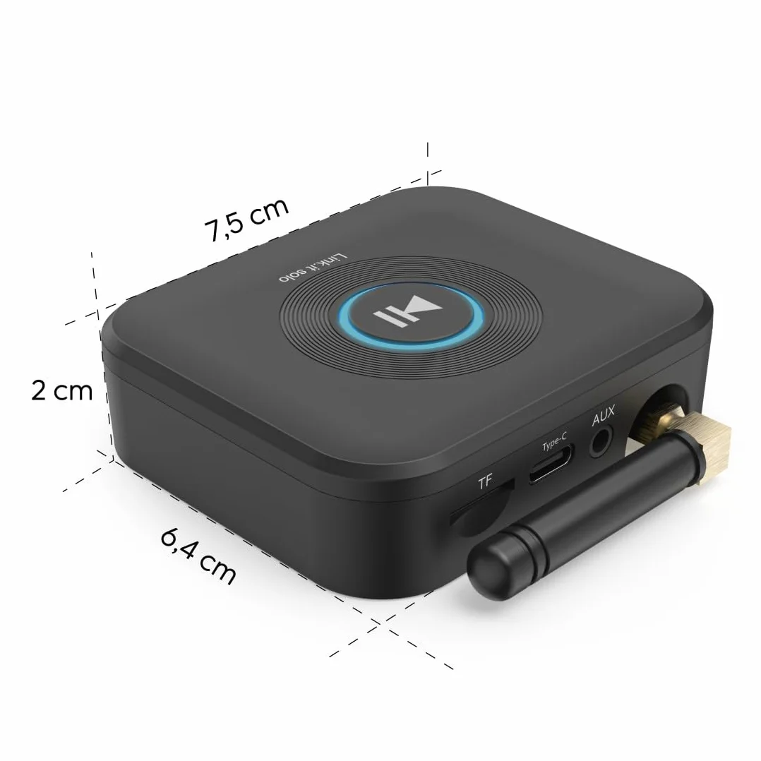 Hama Adapter Transmitter Bluetooth 5.3 z Minijackiem do Systemów HiFi, Obsługa 2 Urządzeń i Karty MicroSD, Zasilanie USB, Czarny