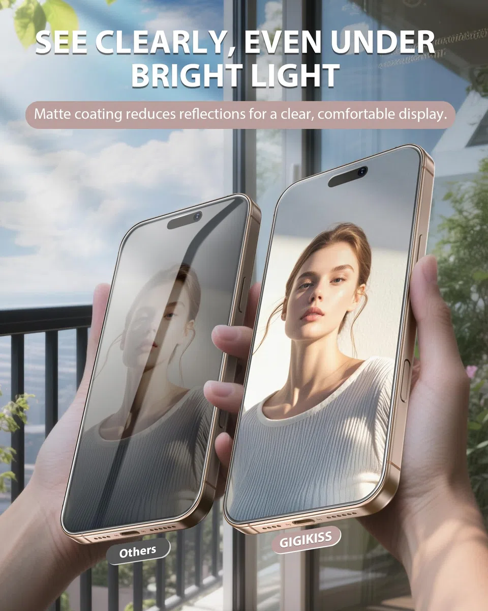 GIGIKISS 2-pak dla iPhone'a 16 Plus/iPhone 15 Plus matowa osłona ekranu 17.0 cm, antyrefleksyjna osłona ekranu ze szkła hartowanego, łatwa instalacja