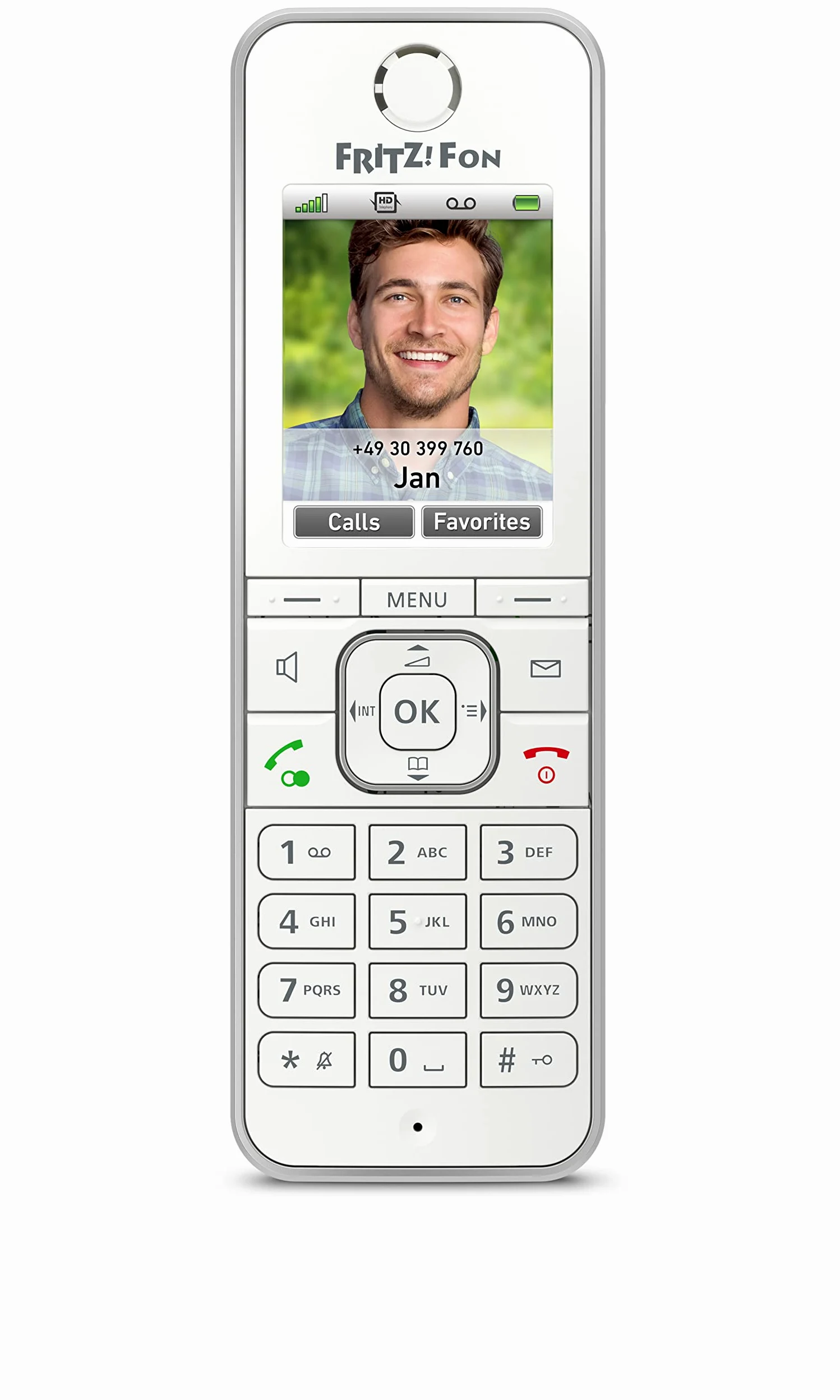 AVM FRITZ!Fon C6 międzynarodowy, (telefon bezprzewodowy do telefonii internetowej i stacjonarnej, DECT, najlepsza jakość rozmowy, wyświetlacz o dużej rozdzielczości) | Usługi internetowe i komfortowe, długi czas pracy na baterii, intuicyjne menu, poczta g