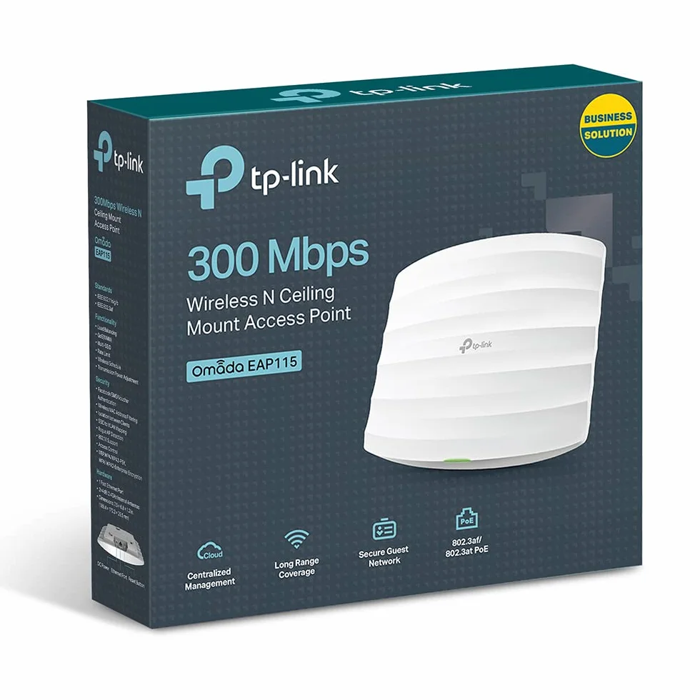 TP-Link EAP115 Wewnętrzny punkt dostępowy N300 PoE