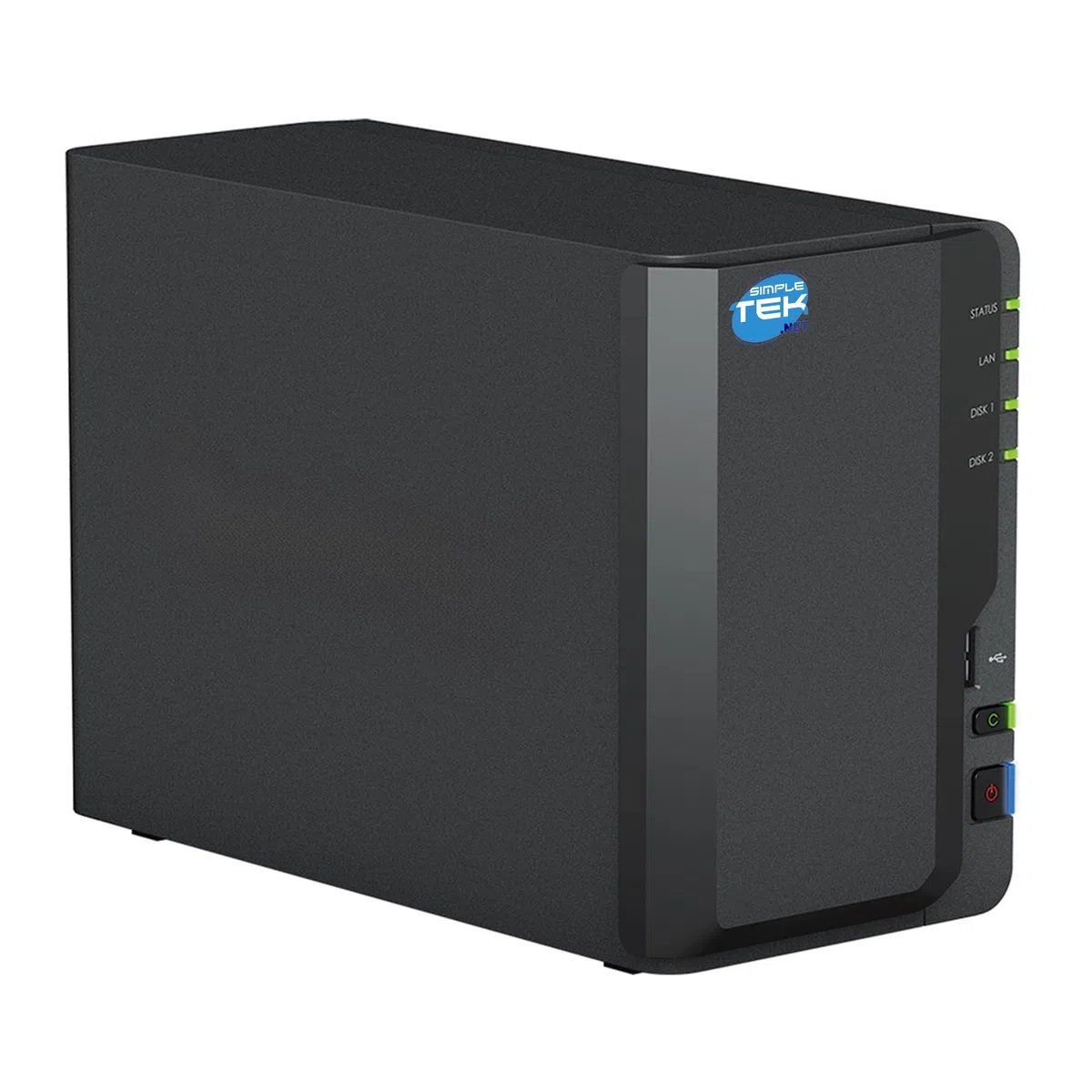 SIMPLETEK - 2-kieszeniowe urządzenie sieciowe NAS z podwójnym dyskiem HDD 1TB+1TB, Gigabit Ethernet LAN, kopiowanie USB, 2 GB DDR4